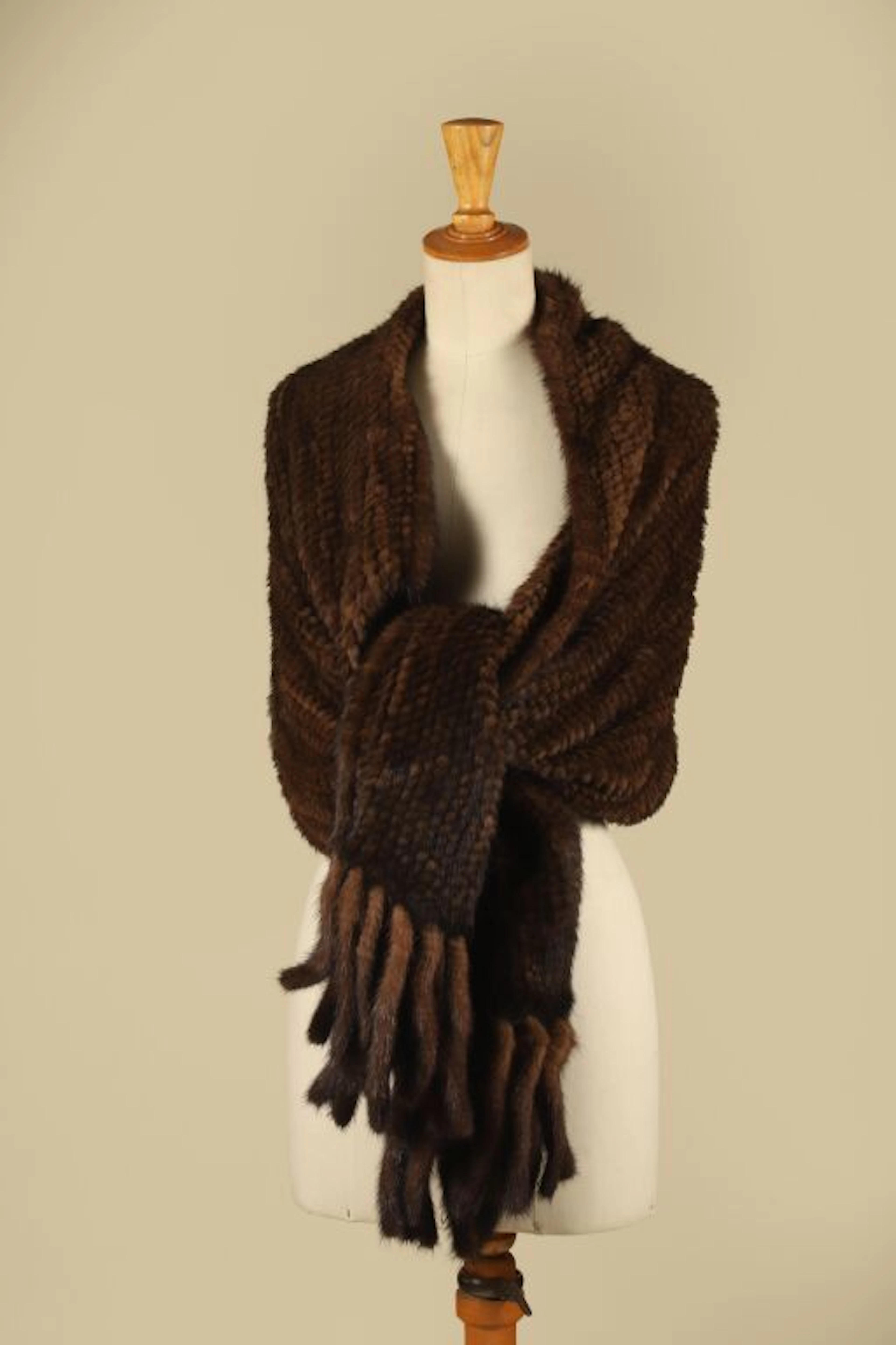 Set of two knitted mink (Mustela Vison) stoles: - Lot 176
