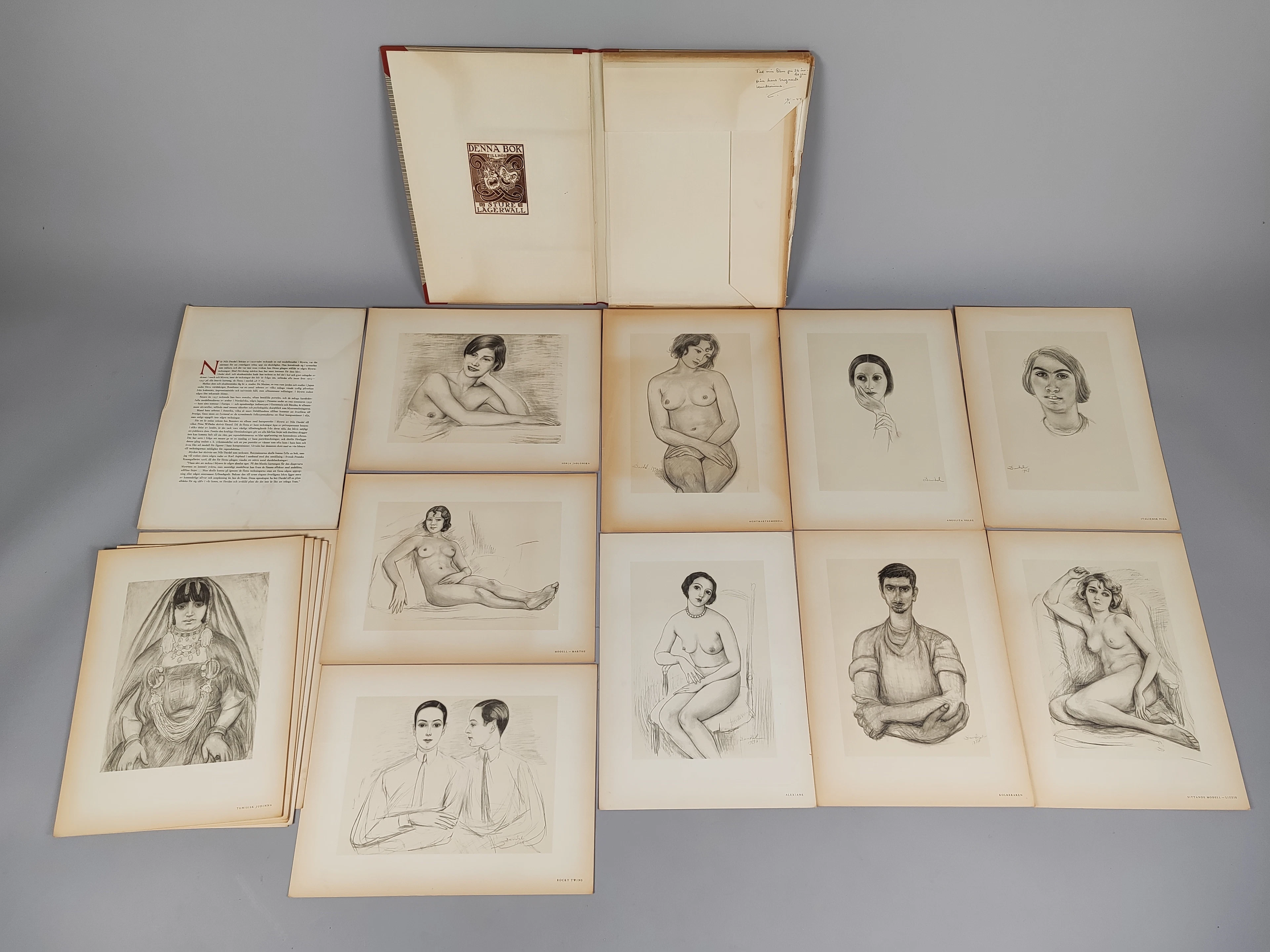 Trycksamling, Nils Dardel, Tillhörande Sture Lagerwall, 29 st