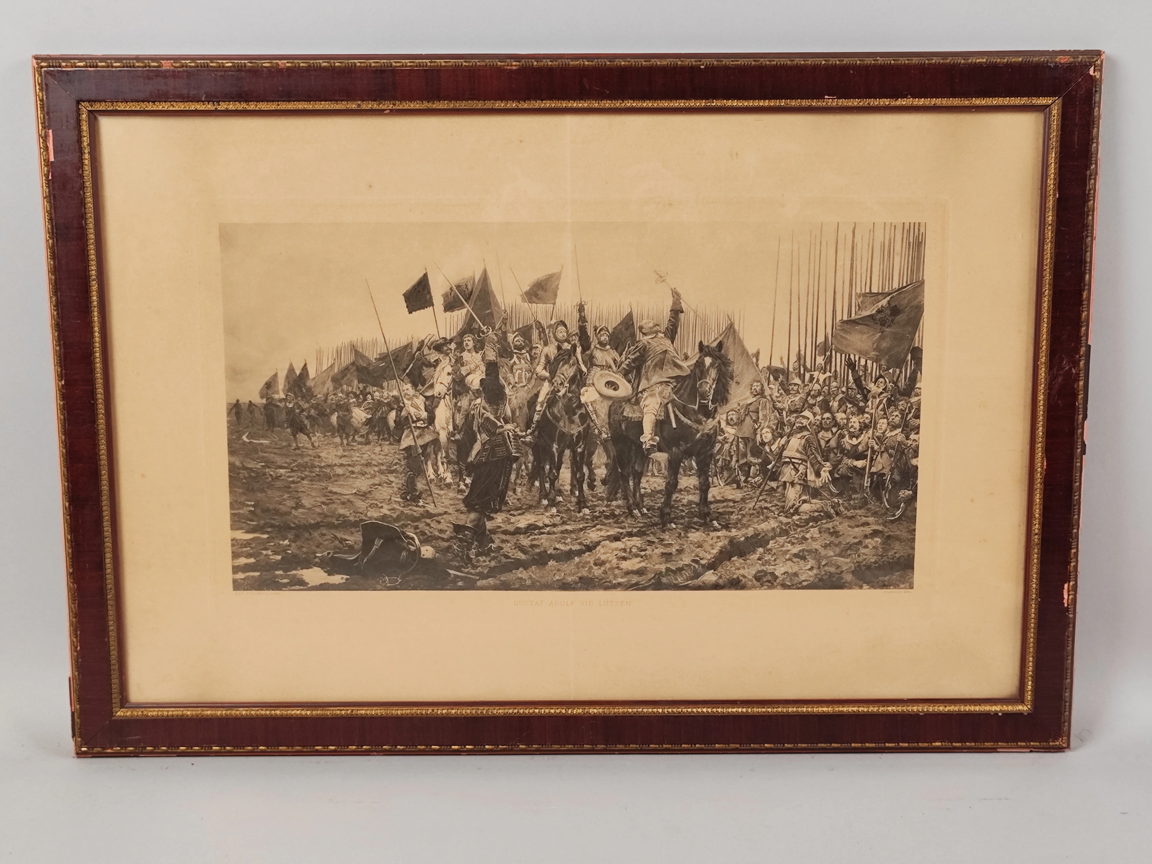 Tryck, efter Nils Forsberg, "Gustaf Adolf vid Lützen 1901"