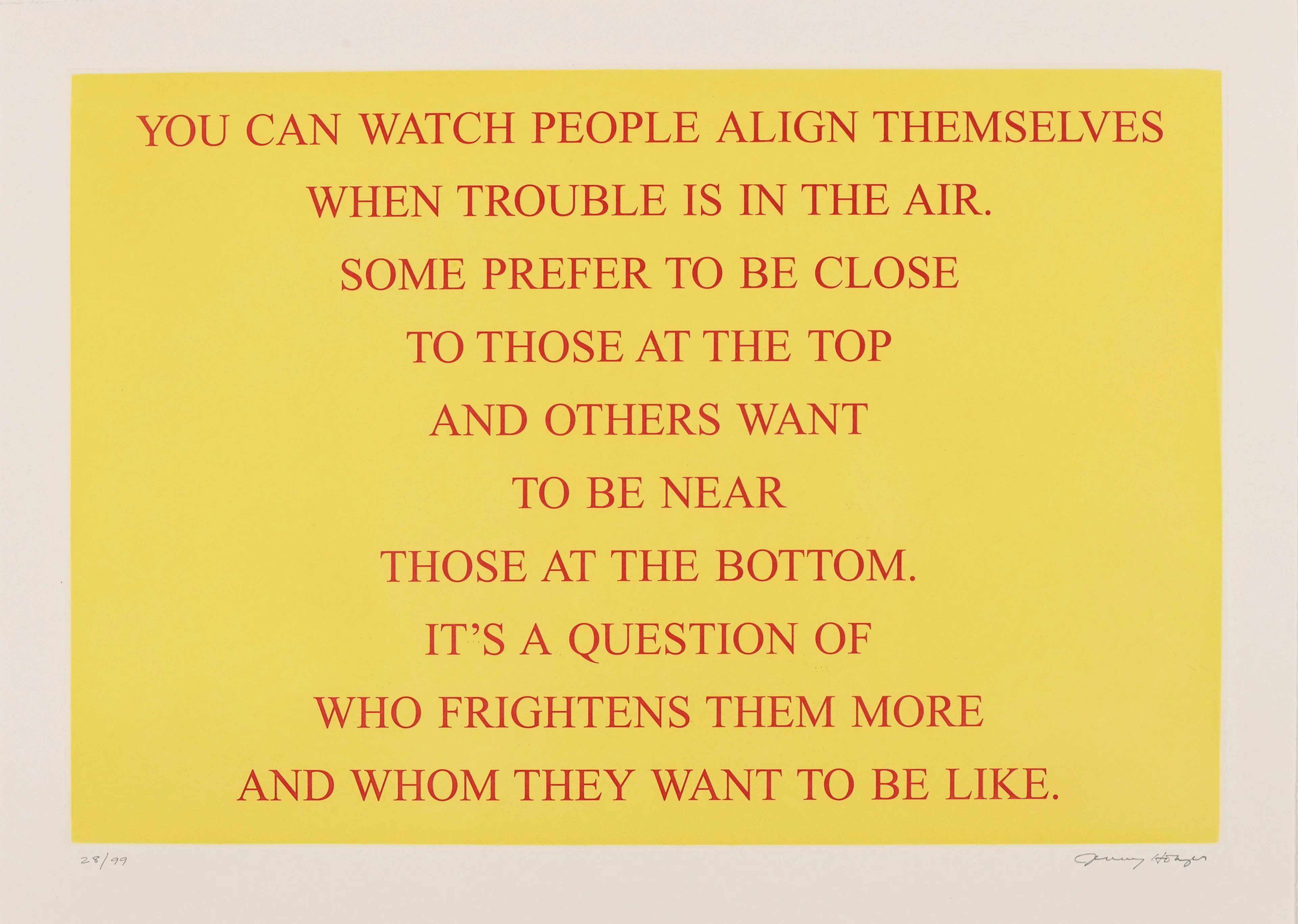 Selection from Living 1980-82, 1999 Jenny Holzer, 1950 (US)
