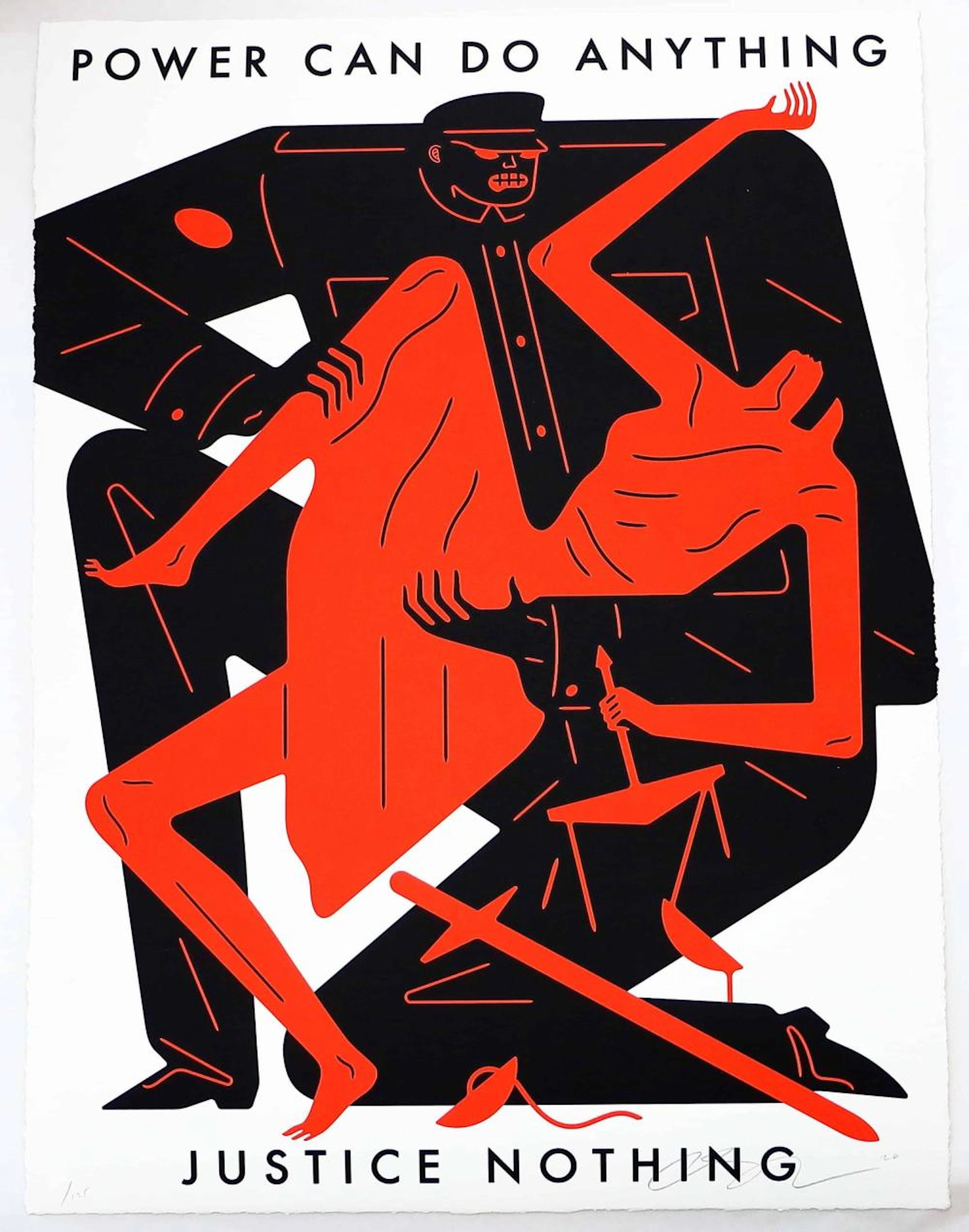 Cleon Peterson Power Can Do Anything Justice Nothing Screen Print White