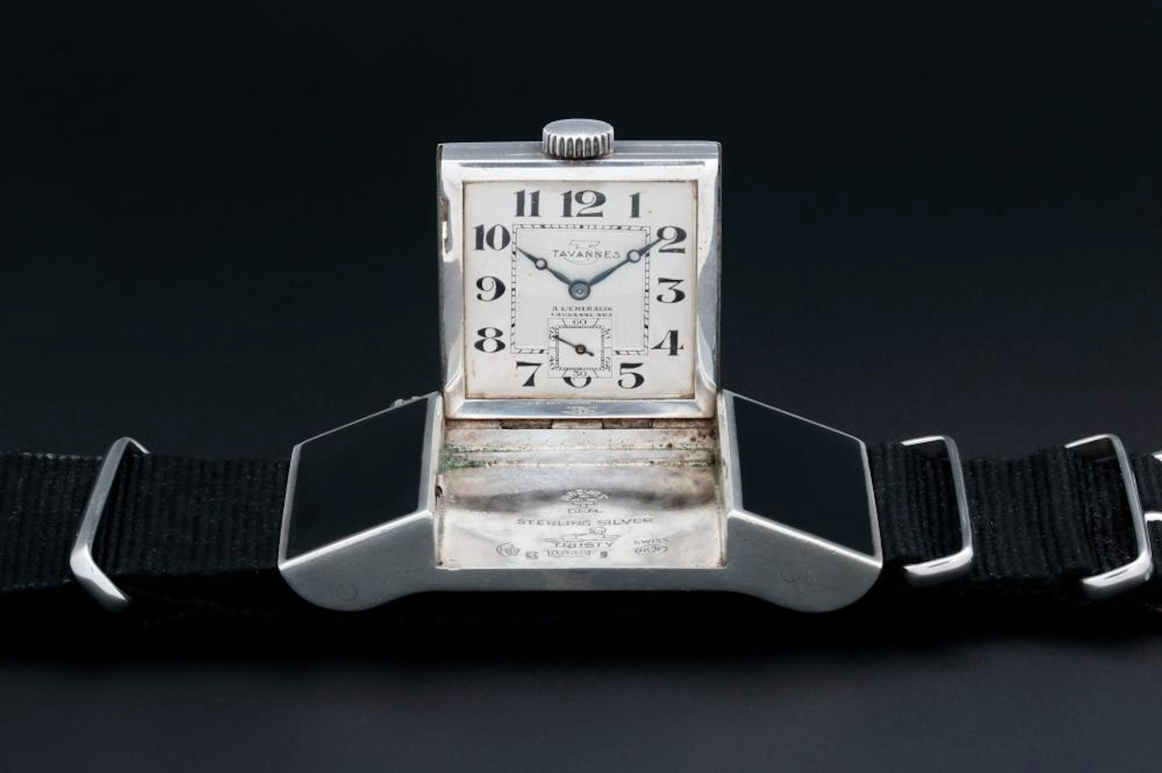 Vintage Tavannes Golf Belt Sterling Silver Watch 0125968