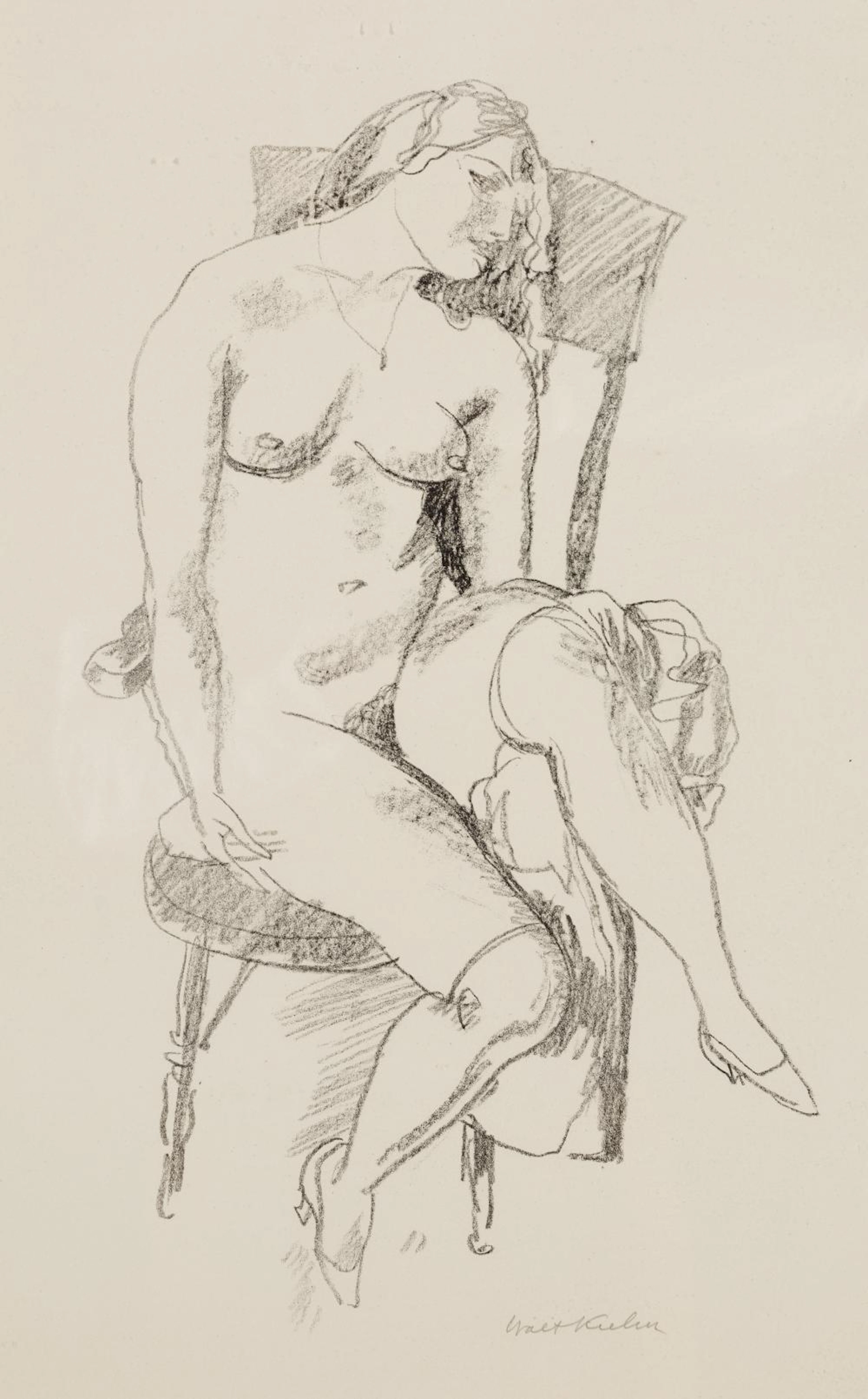 Walt Kuhn (Am. 1877-1949), Hilda, Lithograph, framed under glass