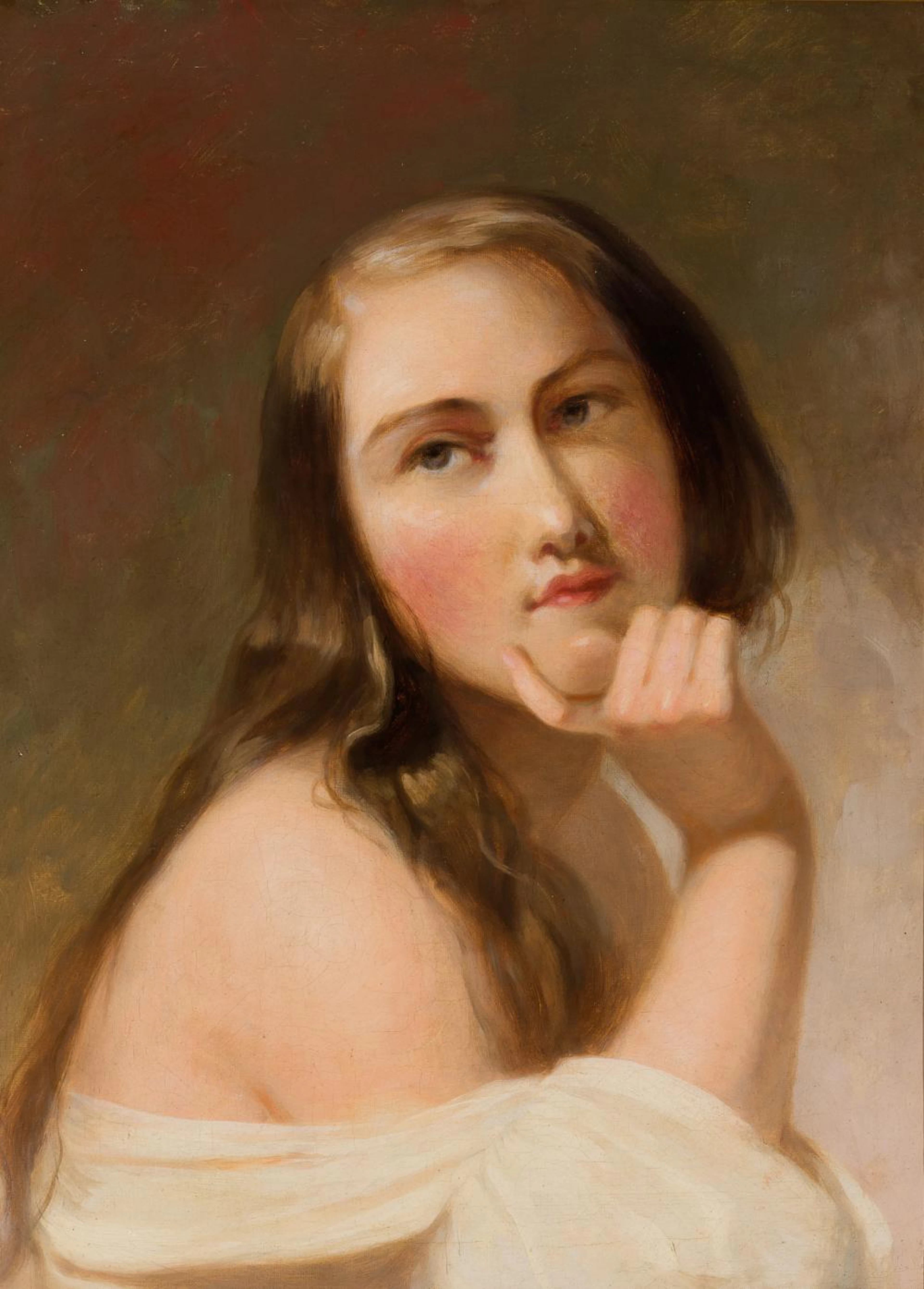Thomas Sully (Am. 1783-1872), Portrait of a Young Woman, Oil on canvas, framed