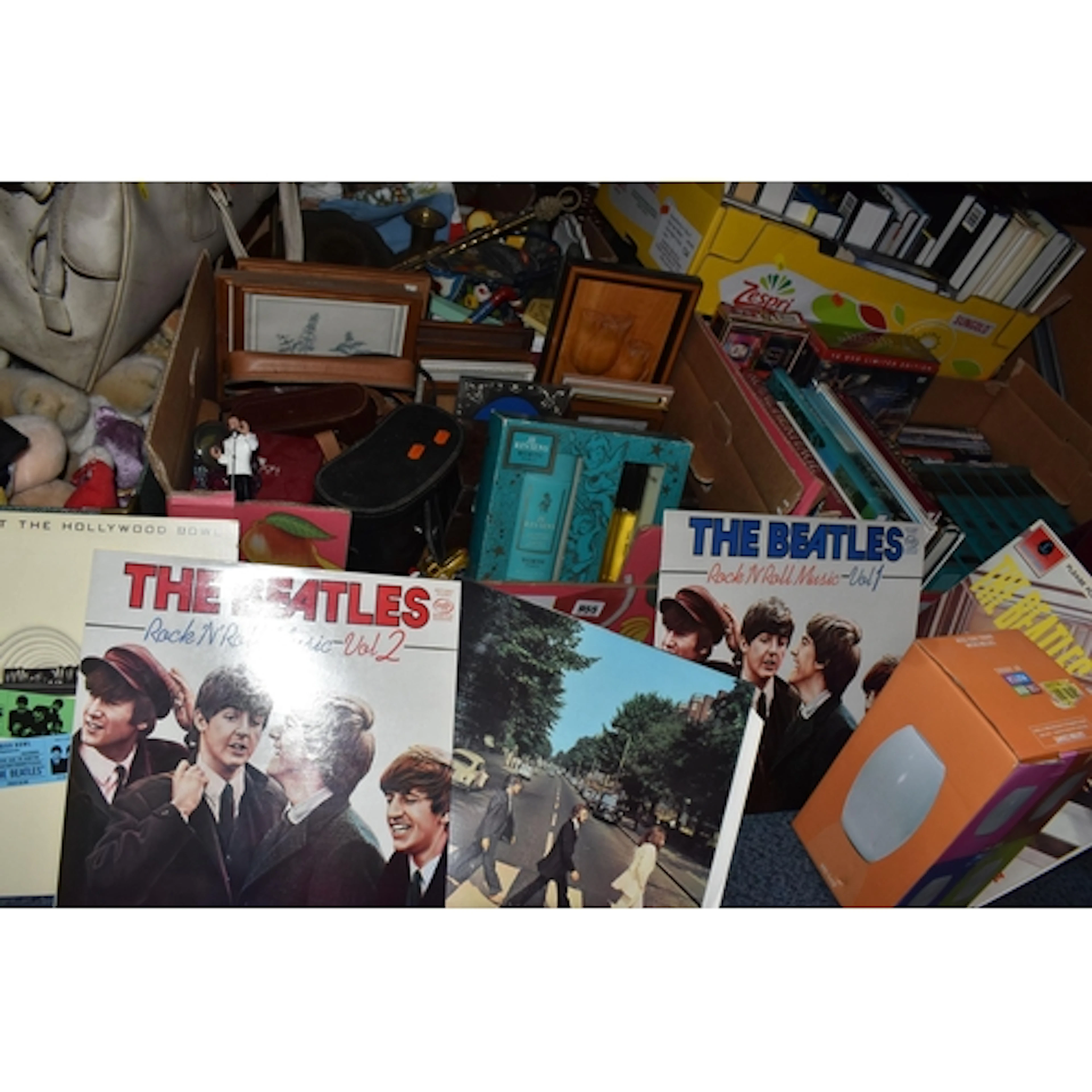 FIVE BOXES AND LOOSE MISCELLANEOUS ITEMS, to include a barge...