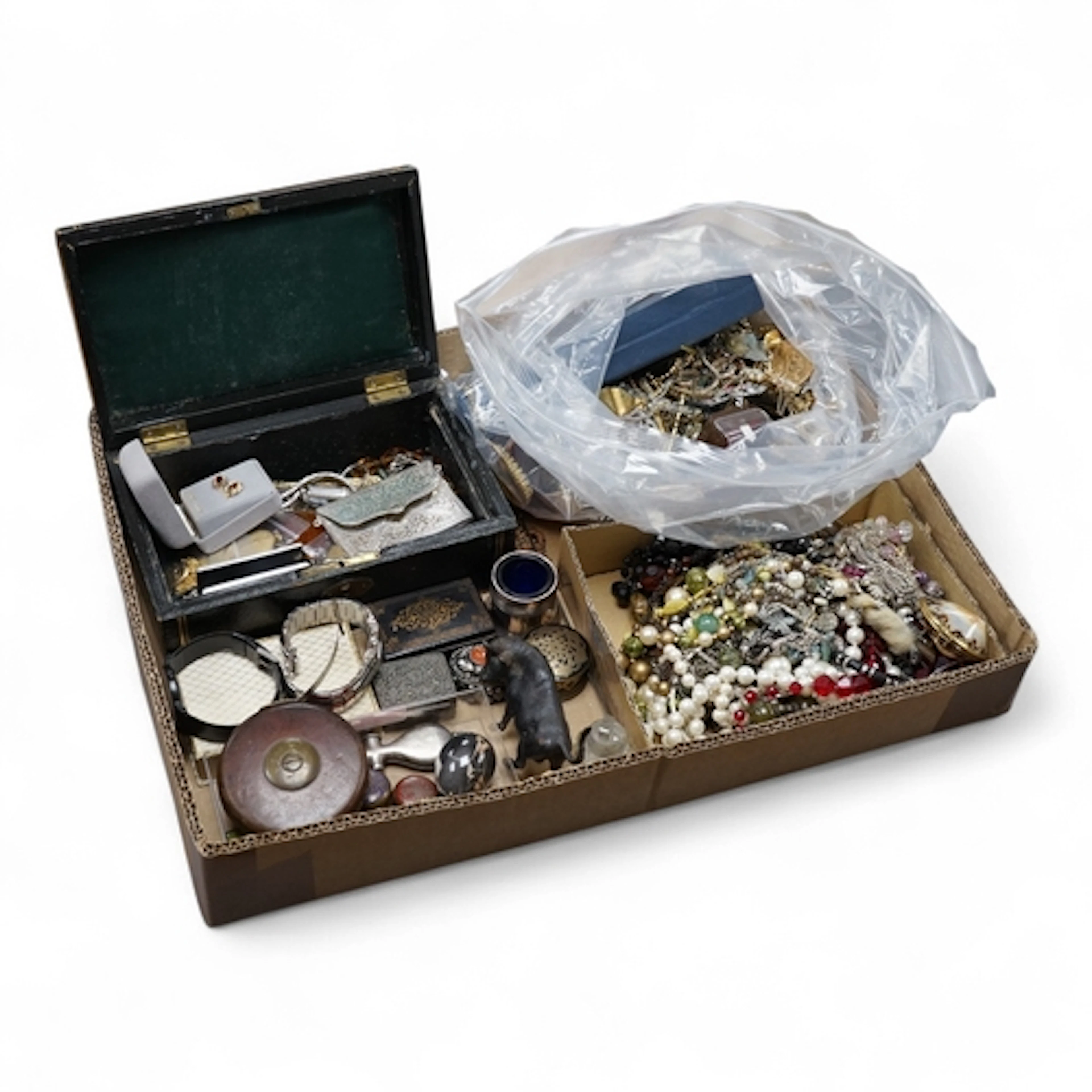 A quantity of assorted mainly costume jewellery, silver and ...