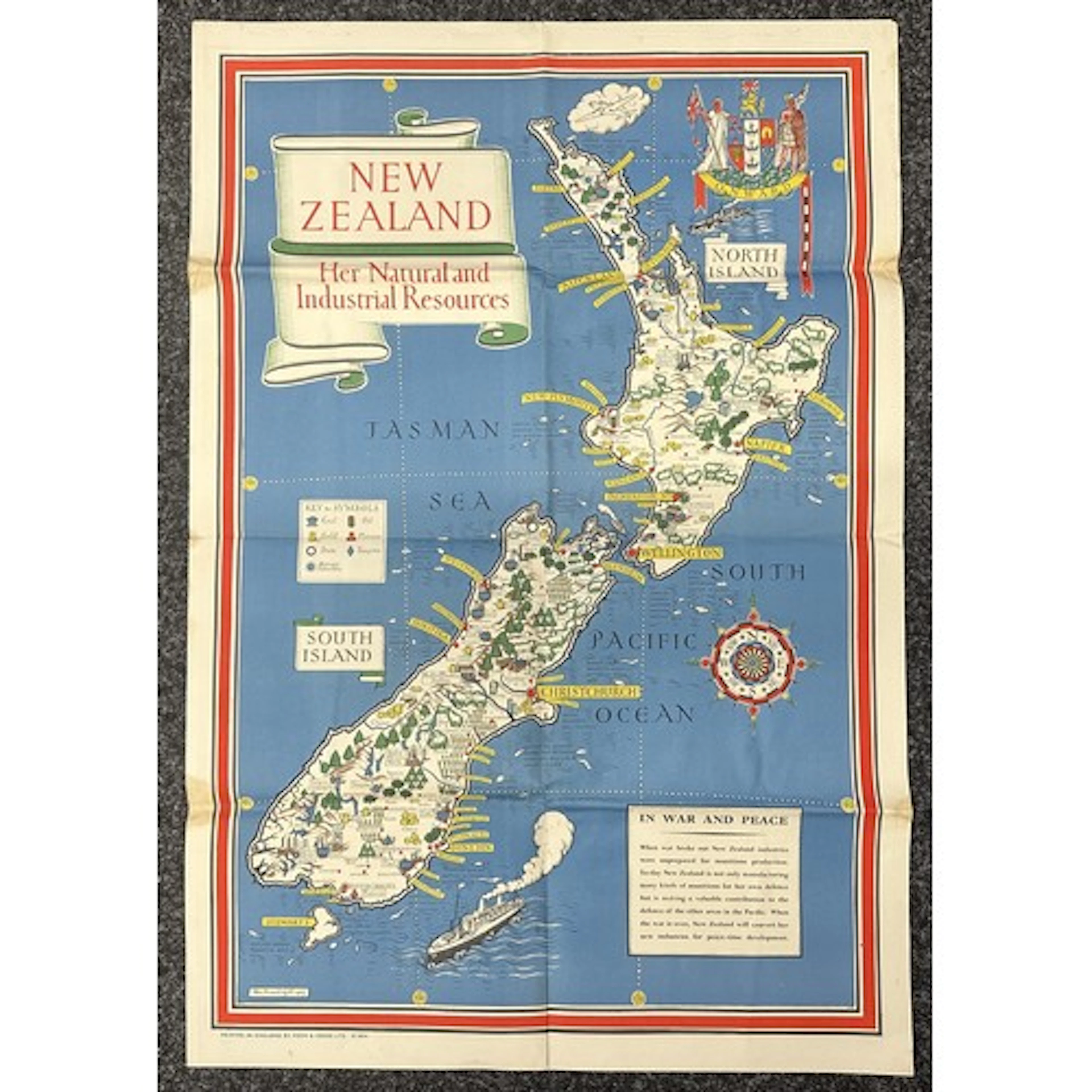 WW2 British Commonwealth Poster "New Zealand Her Natural and...