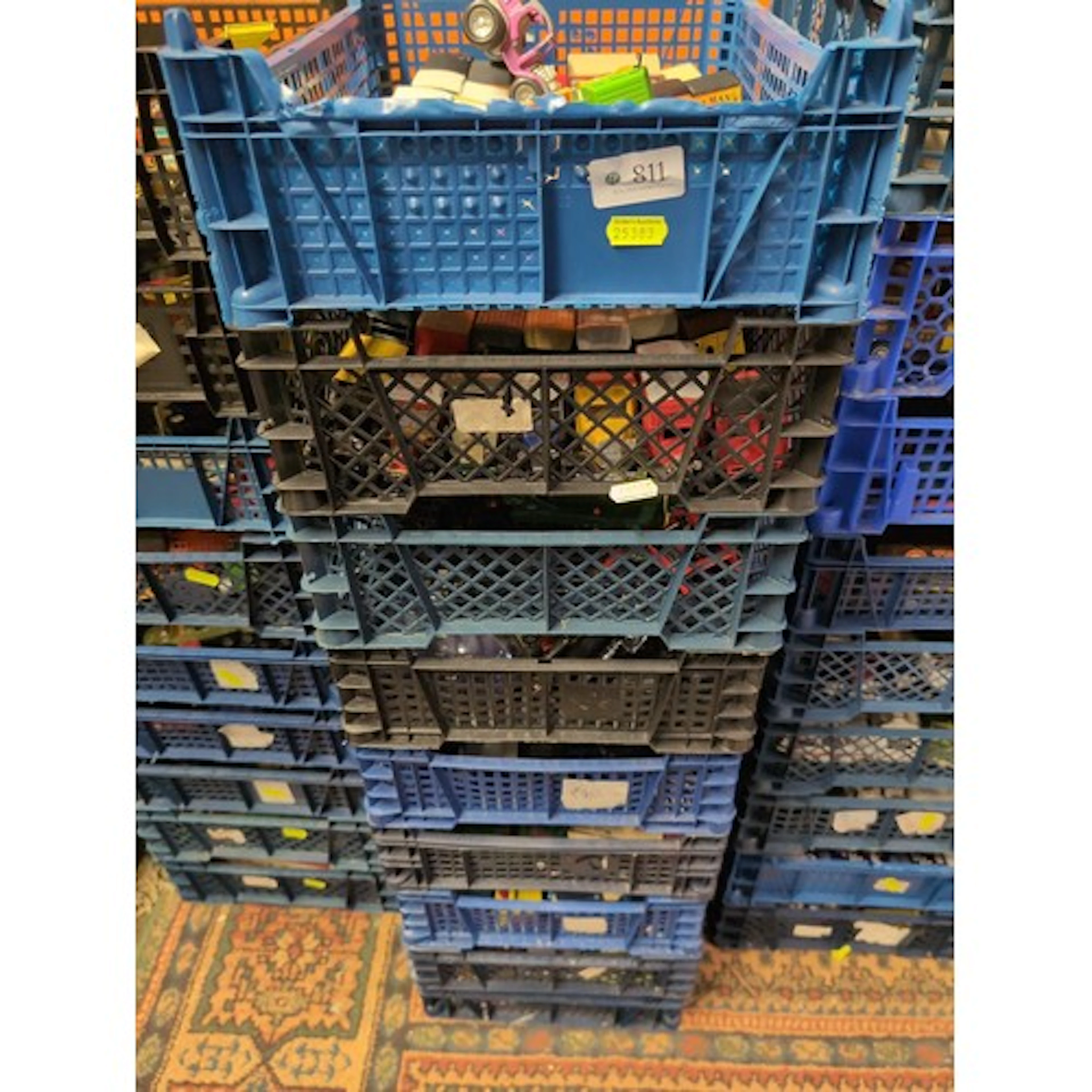 9 x Mushroom trays full of diecast toy vehicles Inc. matchbo...