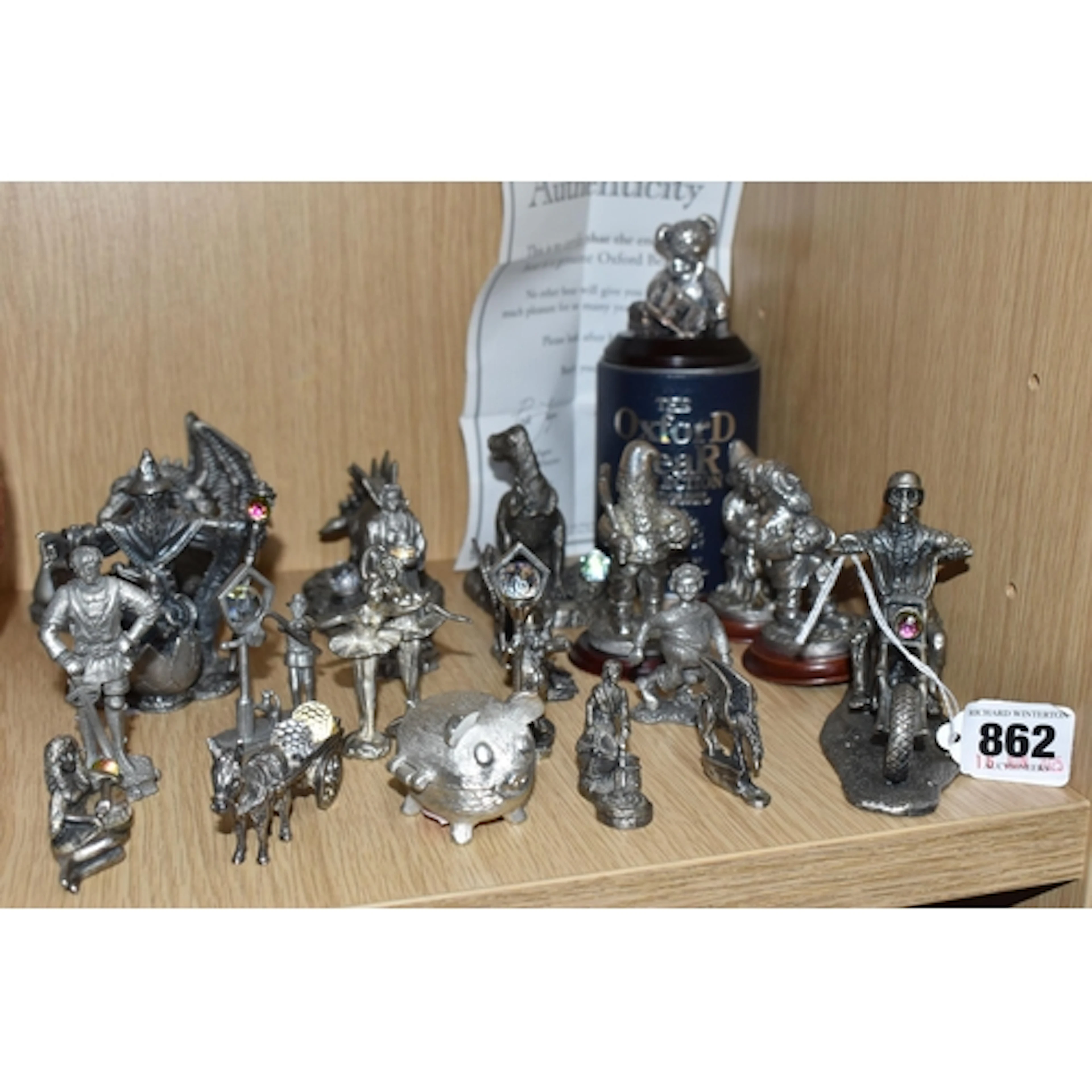 A COLLECTION OF PEWTER FIGURES, twenty two various themed fi...