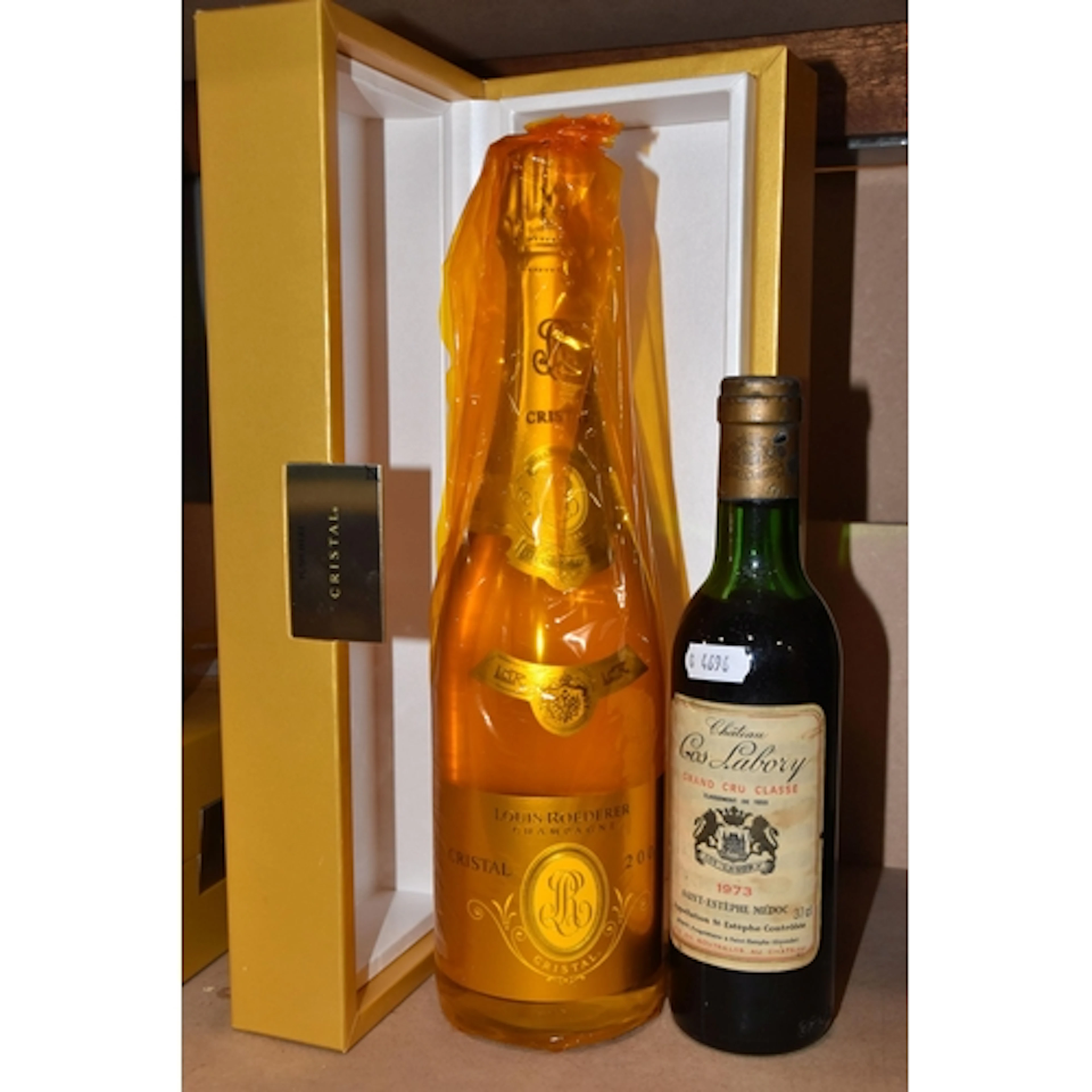 One Bottle of LOUIS ROEDERER CRISTAL 2009 Champagne in a gol...