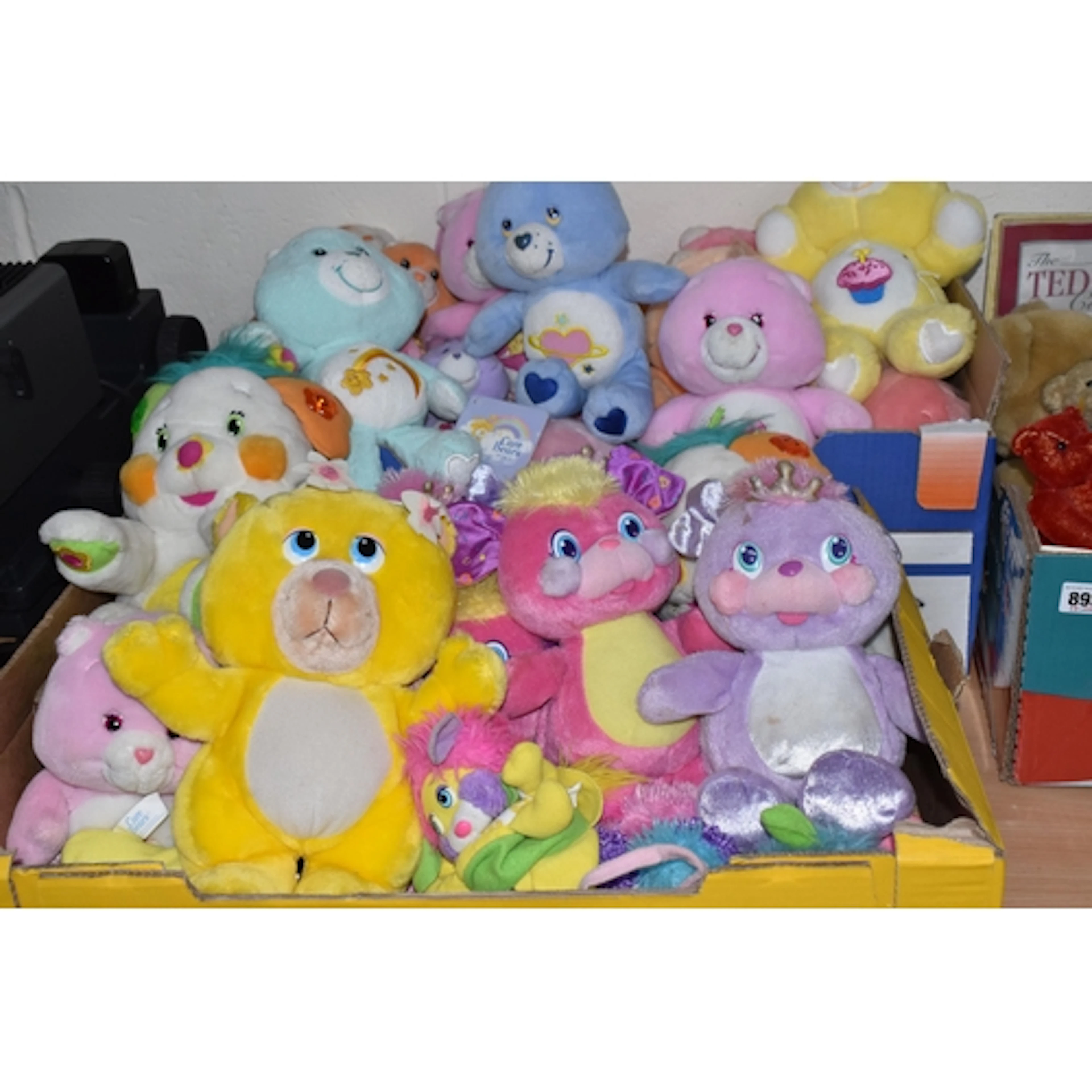 TWO BOXES OF VINTAGE CARE BEARS AND POPPLES, to include appr...