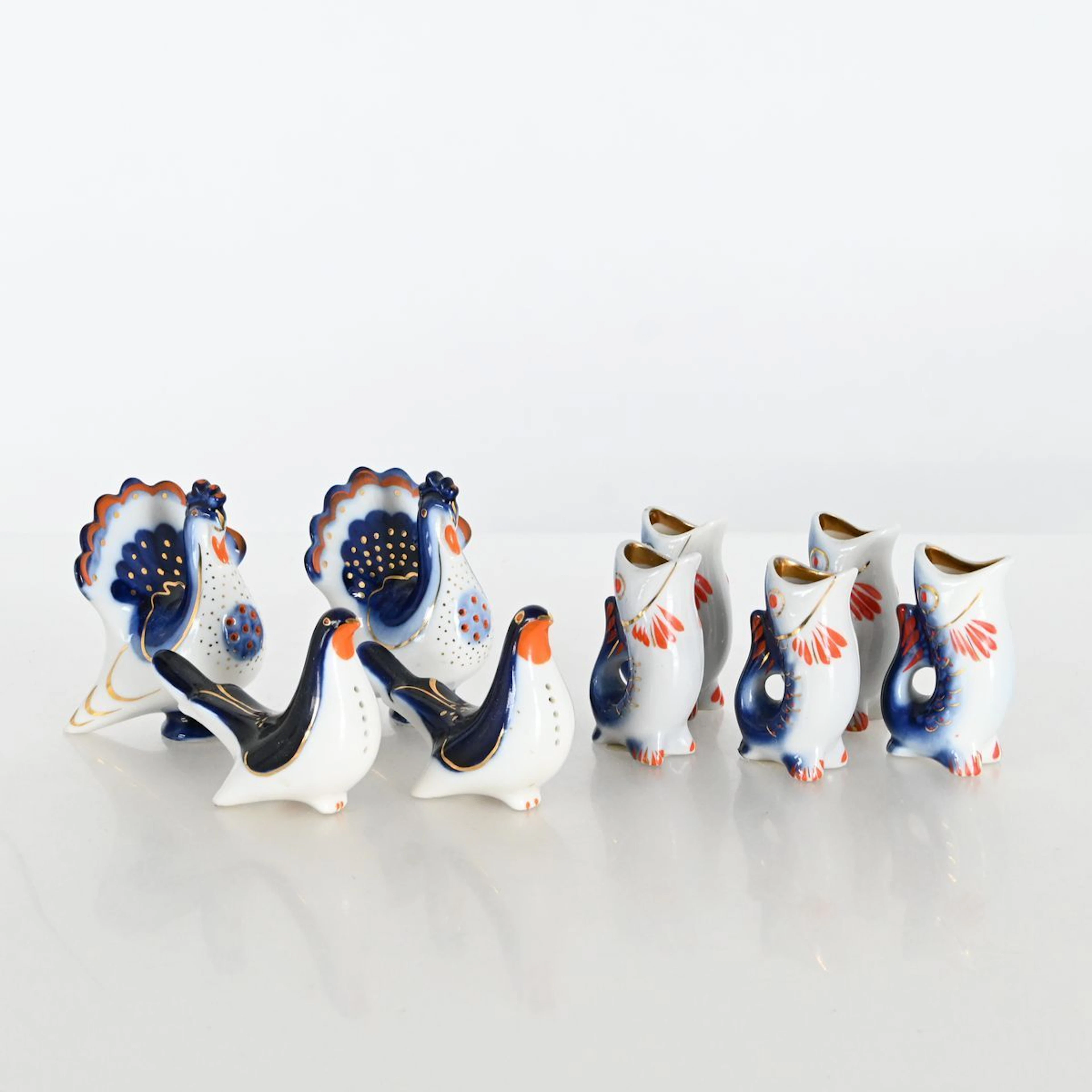 9 delar ryskt porslin