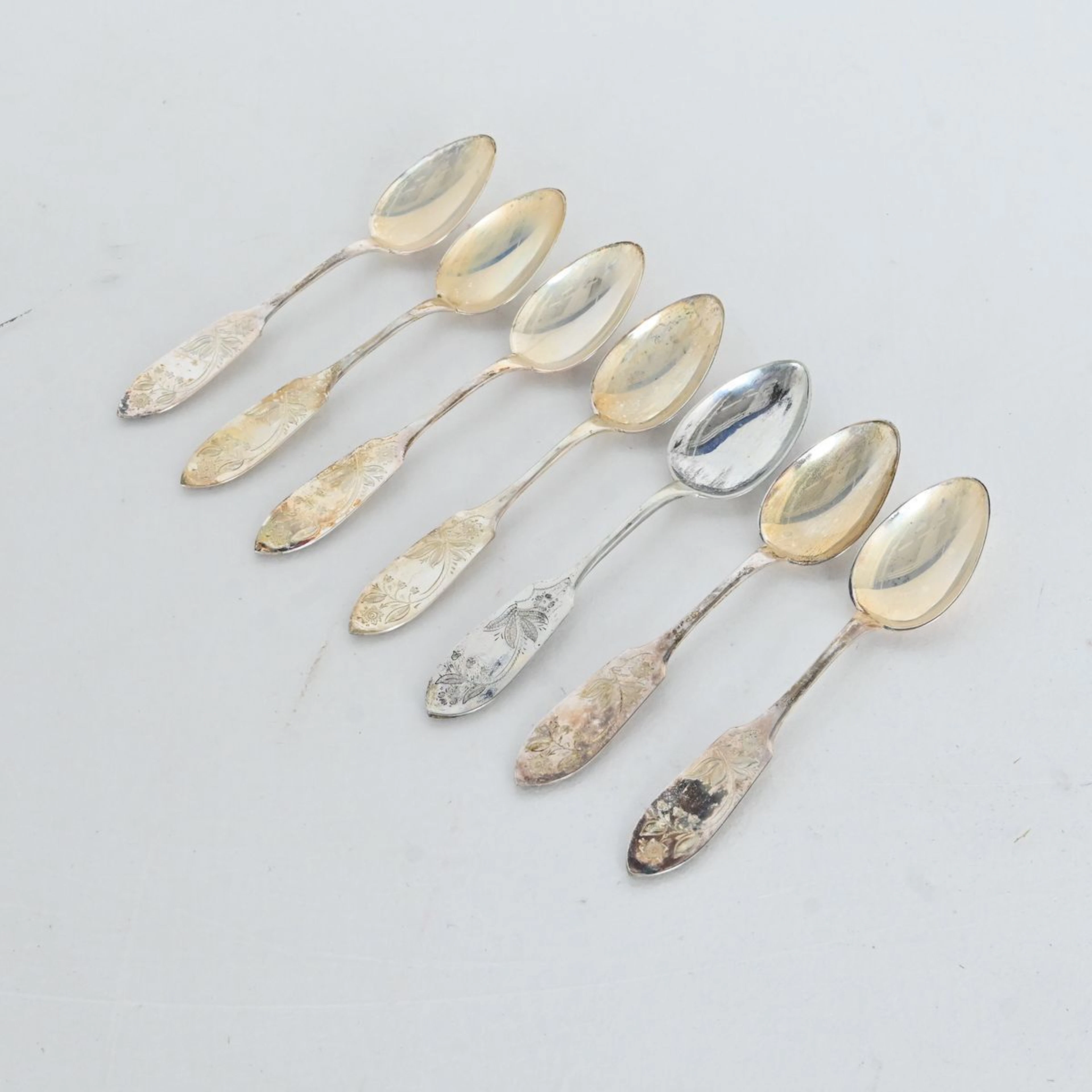 Bordsskedar, 7 st, Tornedal, silver