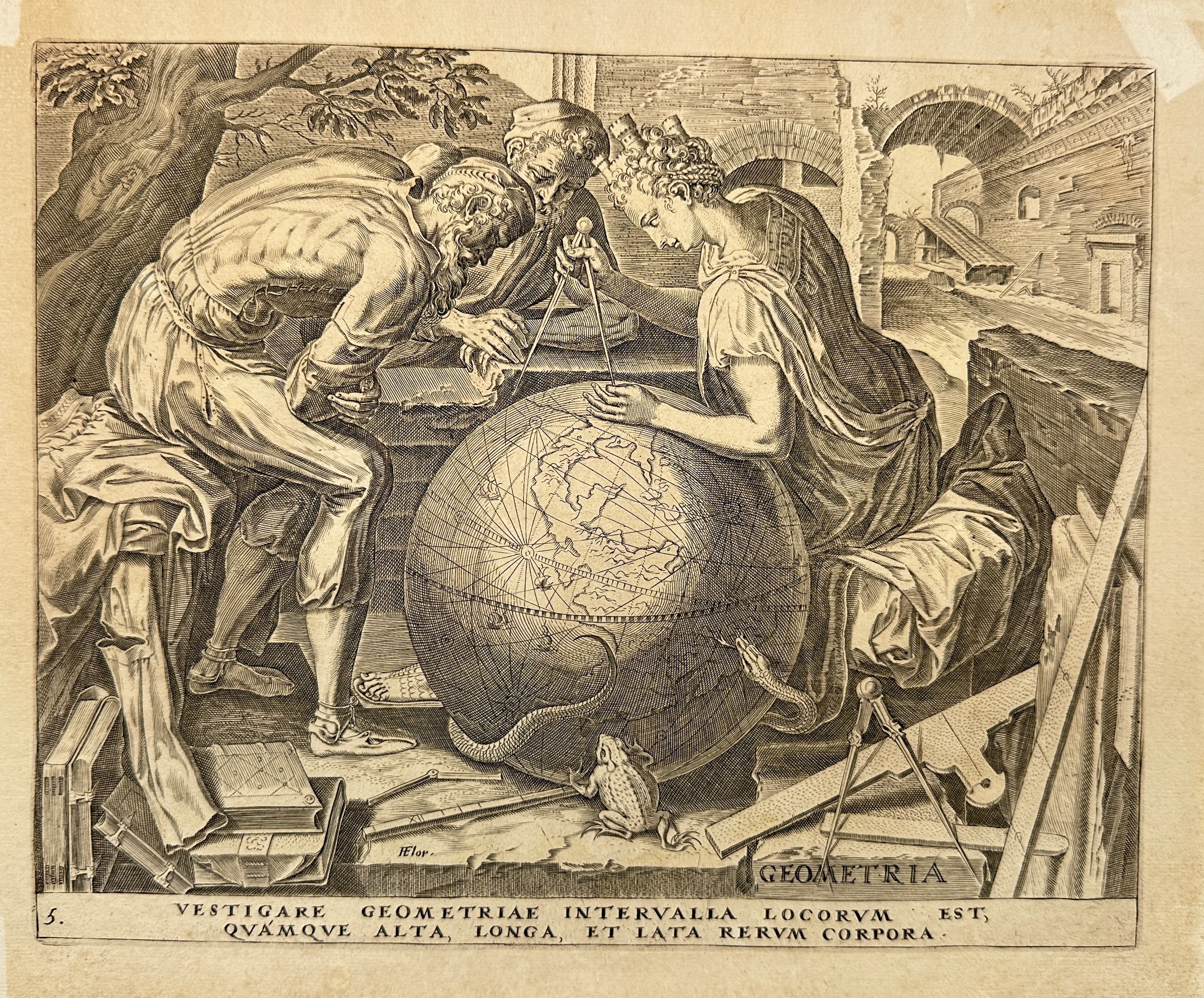 Cornelis Cort (1533–1578) after Frans Floris I (1519/1520–1570) - Geometria