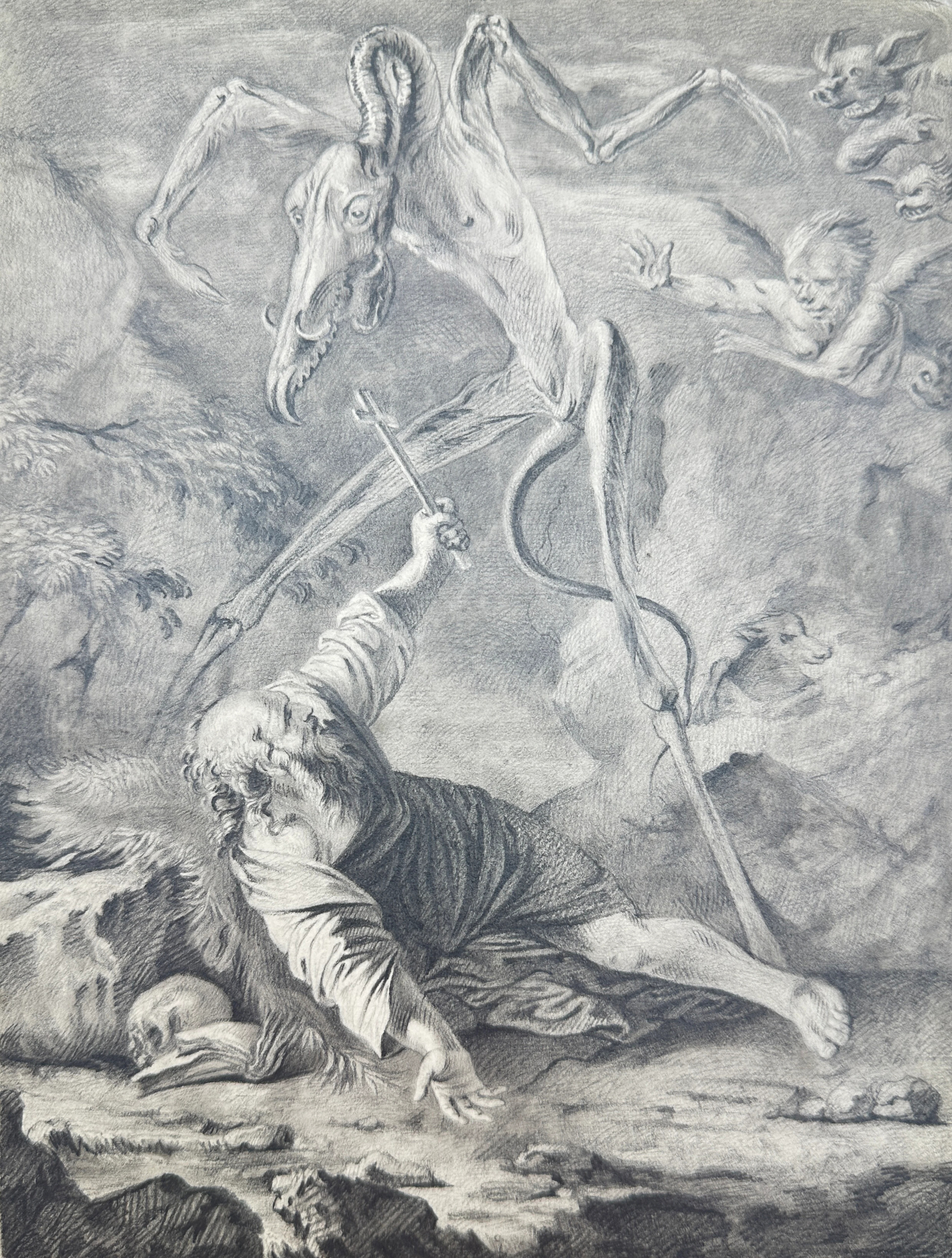 Salvator Rosa (Italy 1615-1673) after - Drawing, The Temptation of Saint Anthony