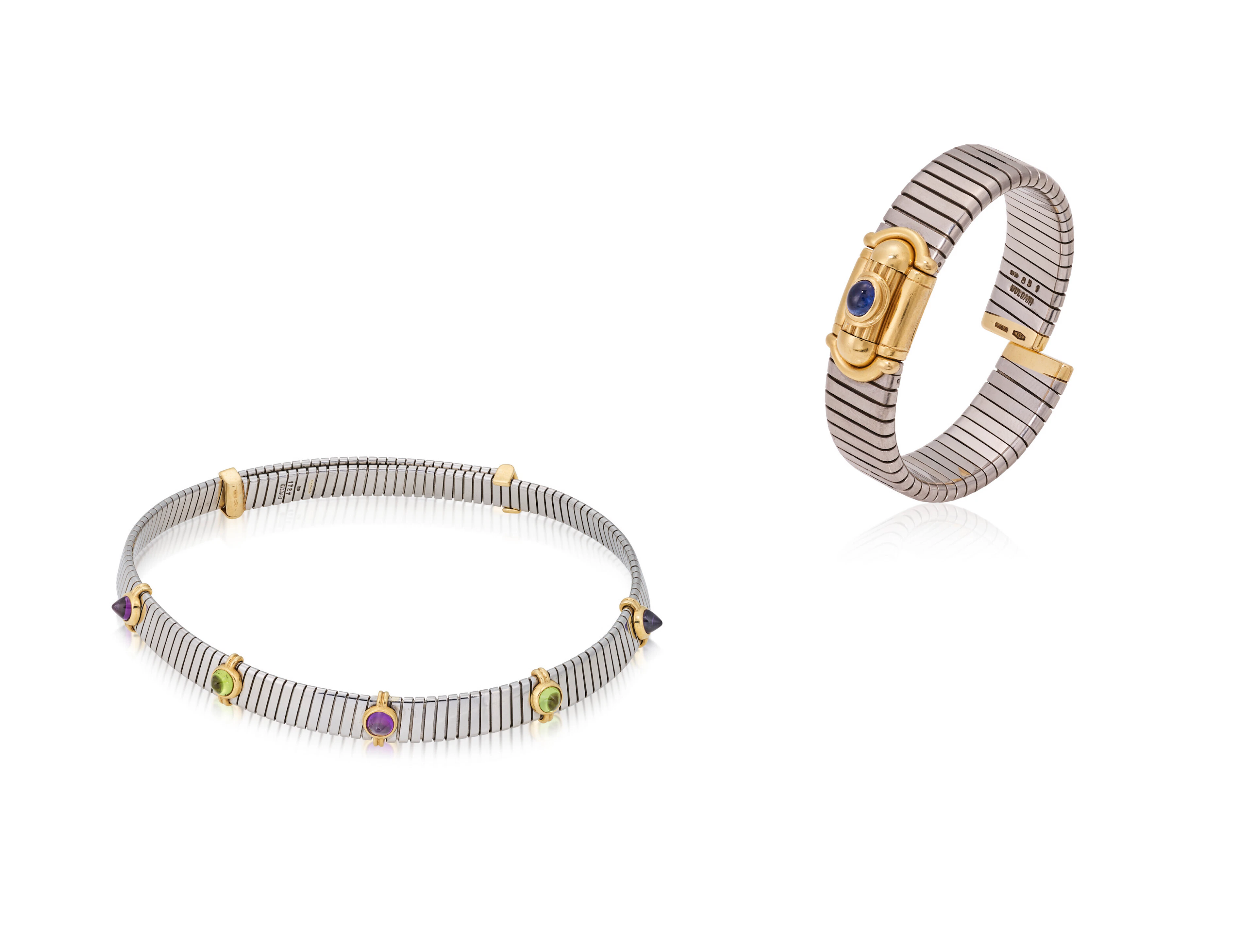 BULGARI GEM-SET ‘TUBOGAS’ COLLAR AND BRACELET SET