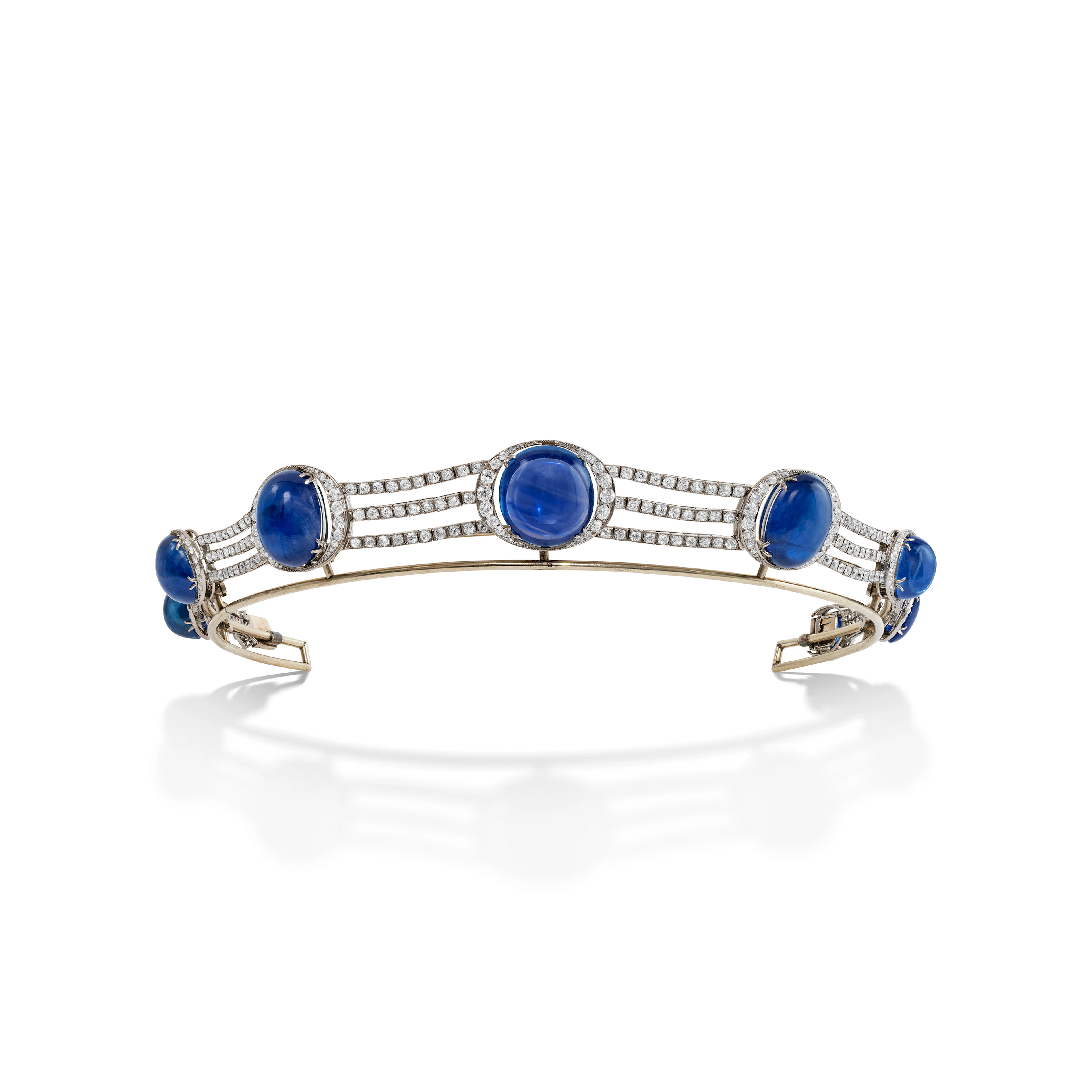 CHAUMET EARLY 20TH CENTURY SAPPHIRE AND DIAMOND TIARA / NECKLACE