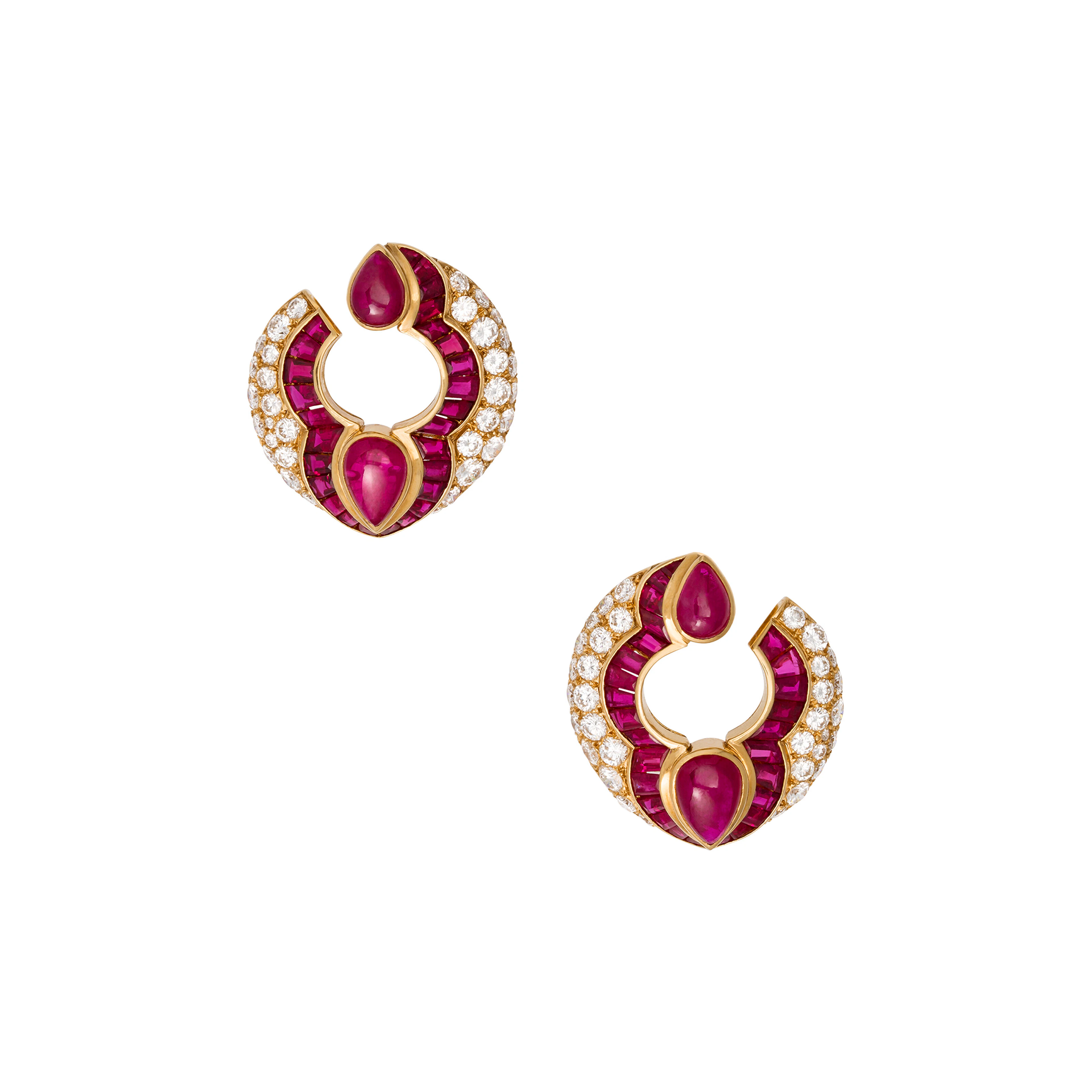 BULGARI RUBY AND DIAMOND EARRINGS
