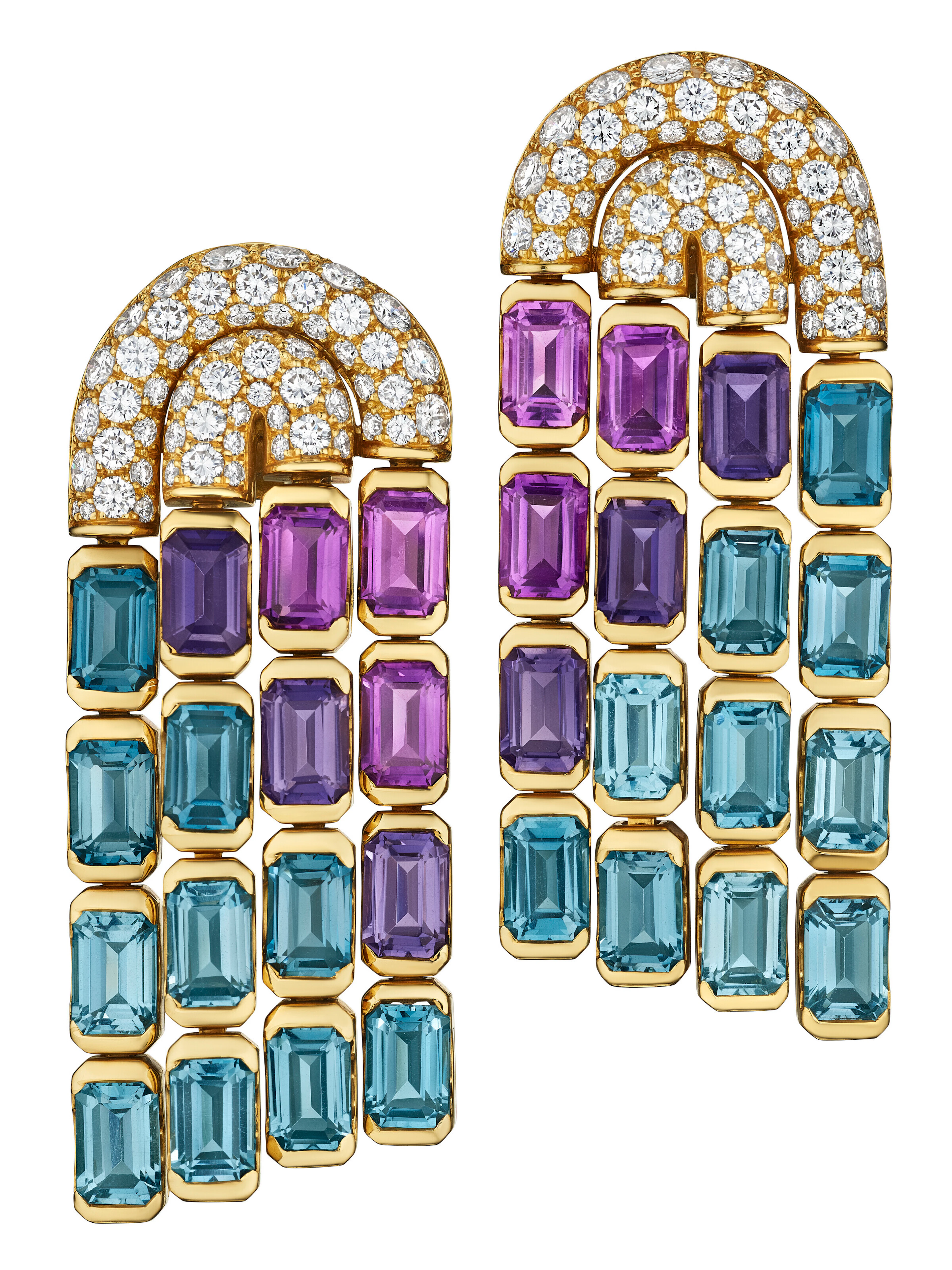 BULGARI MULTI-GEM AND DIAMOND EARRINGS