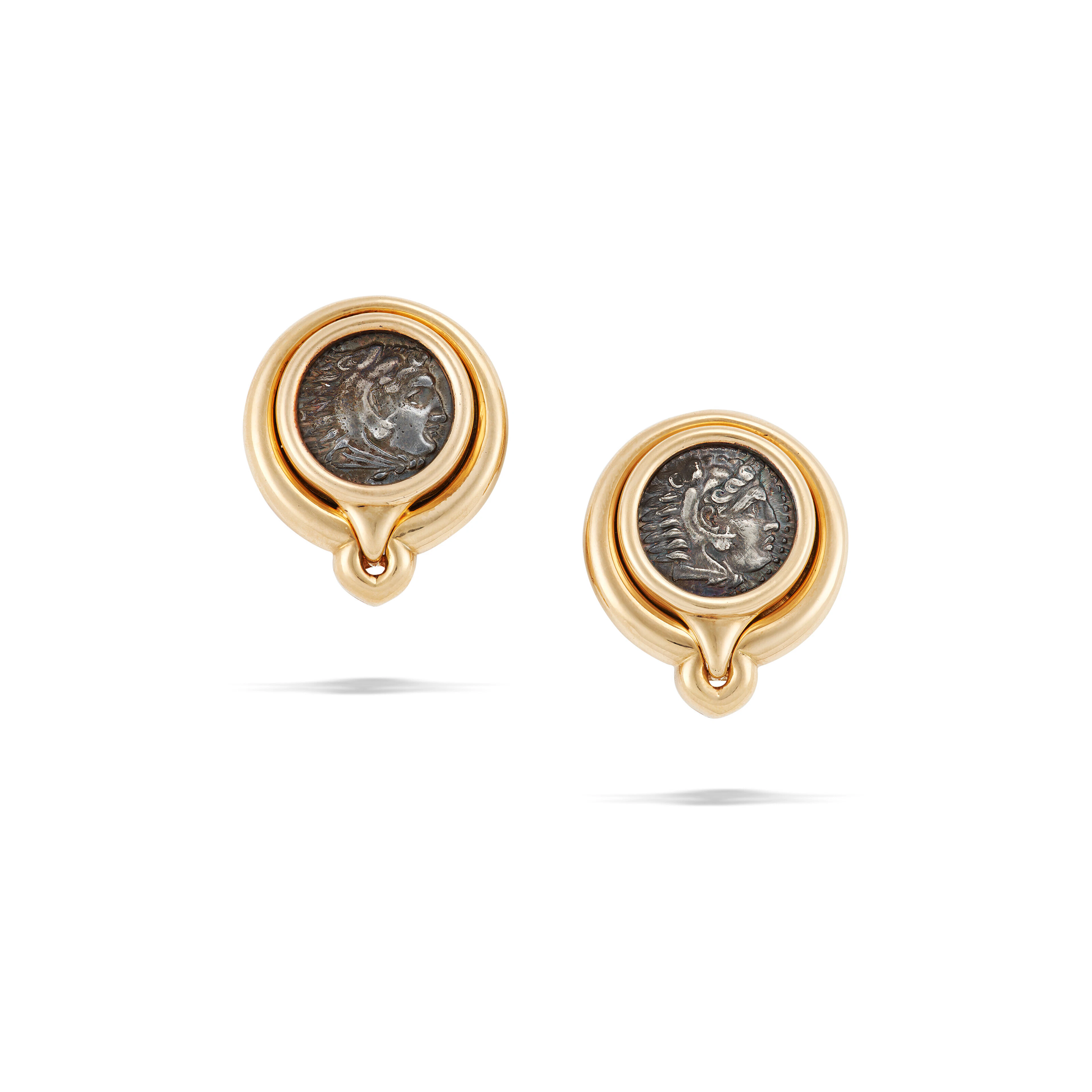 BULGARI COIN AND GOLD 'MONETE' EARRINGS