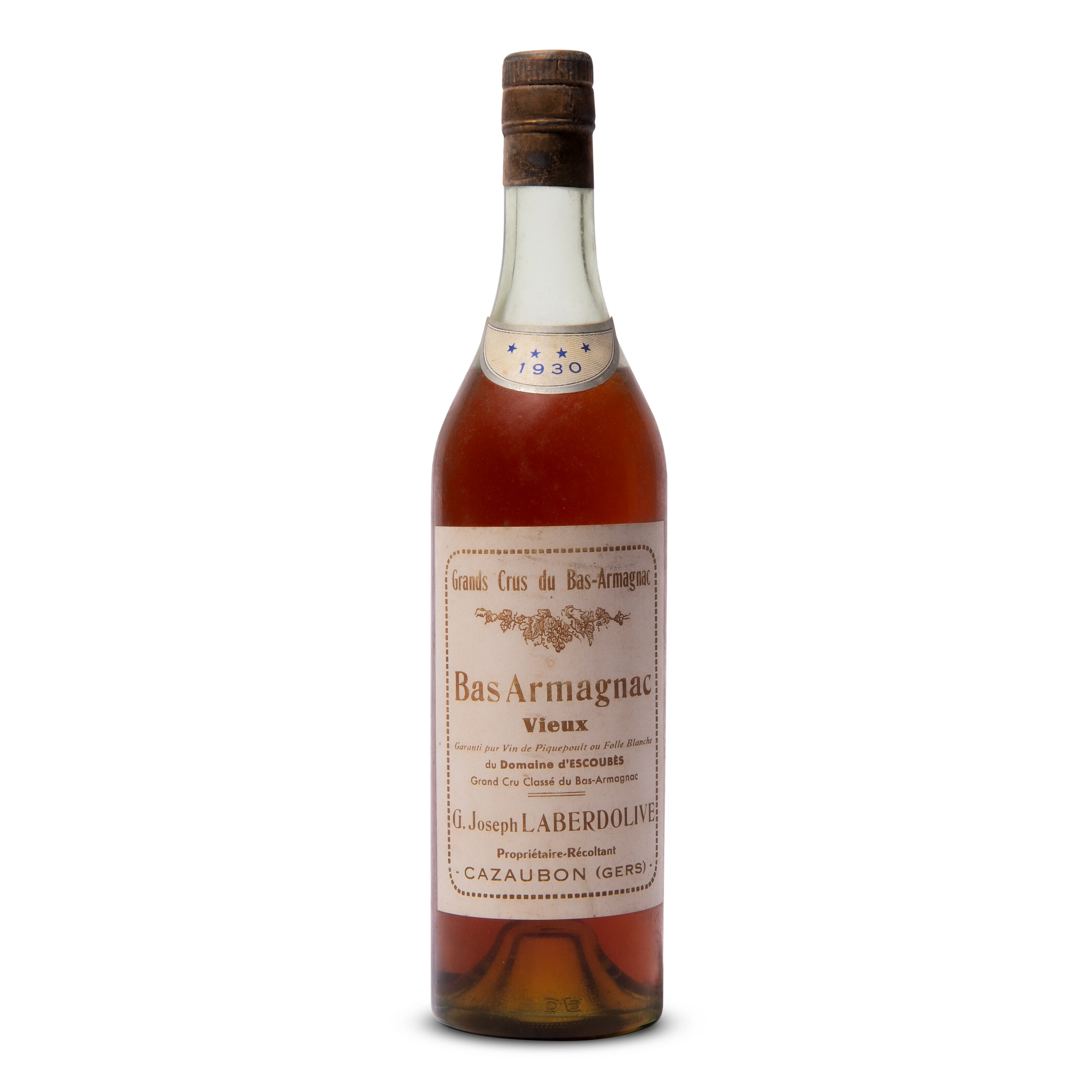 Laberdolive Domaine d’Escoubes Vieux Bas Armagnac 1930