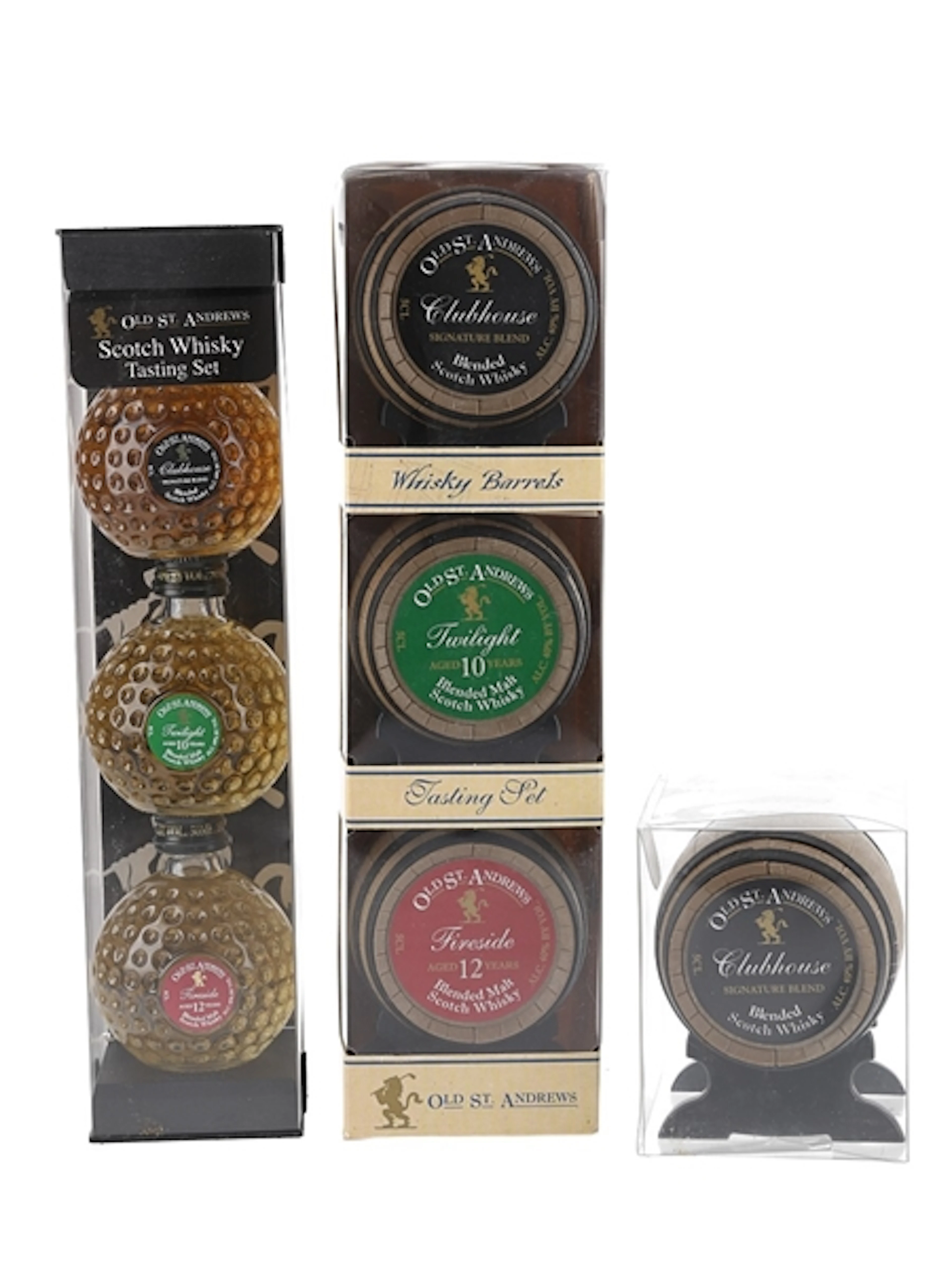 Old St Andrews Whisky Clubhouse Miniature Barrels & Golf...