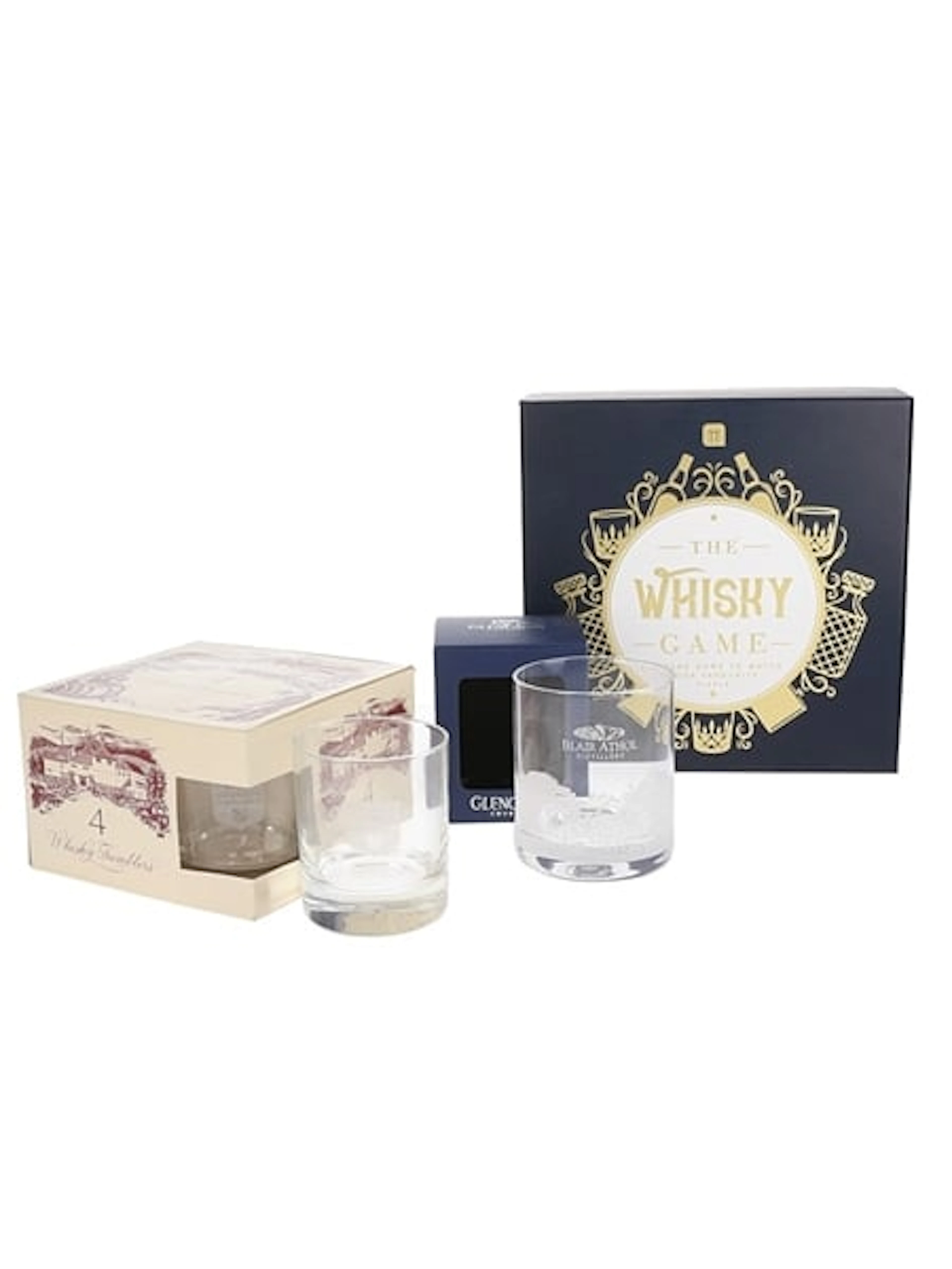 Assorted Whisky Memorabilia 4 x 9cm tall glasses