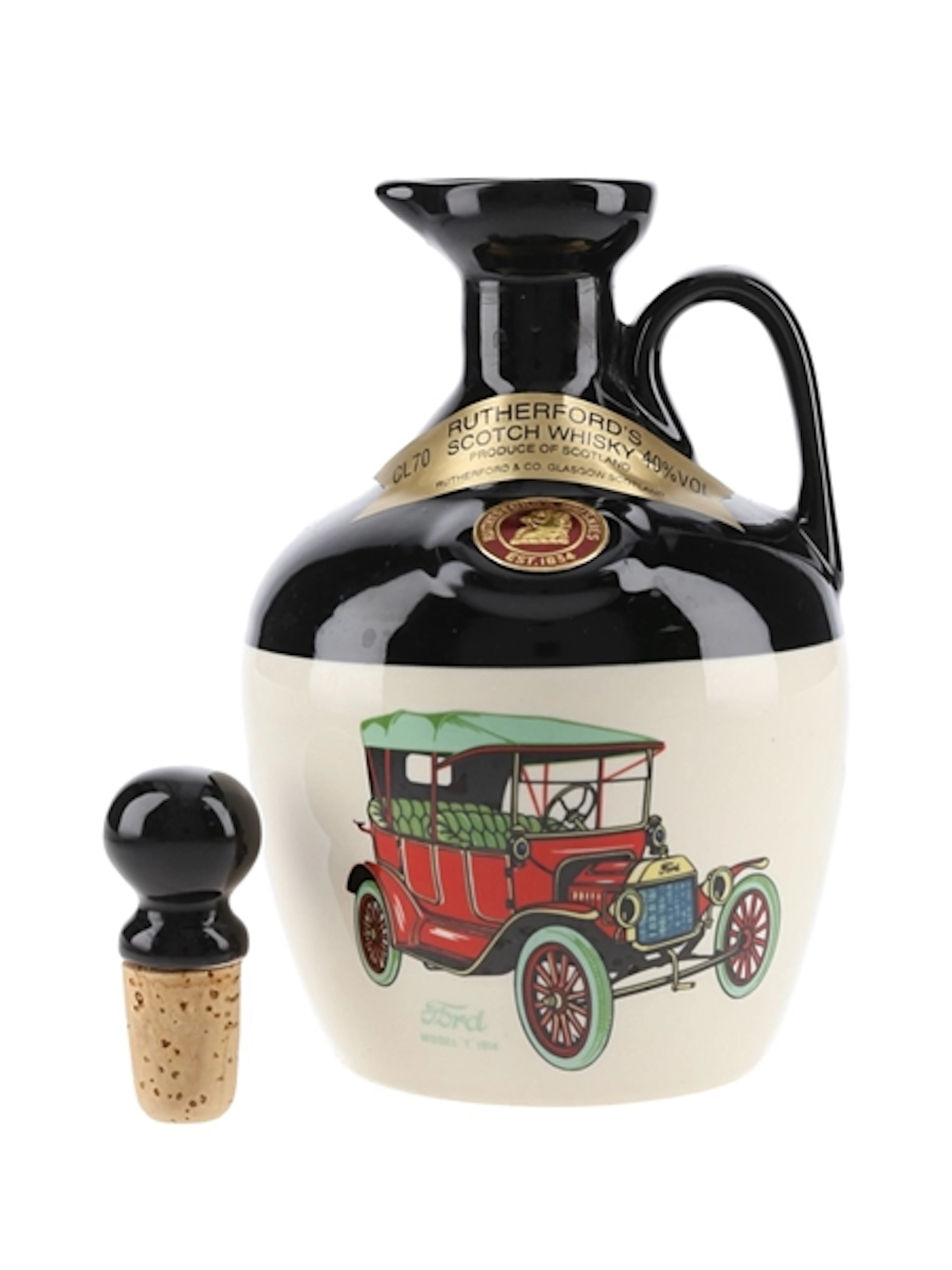 Rutherford's Ceramic Decanter Montrose Pottery - Ford Model T 70cl / 40%