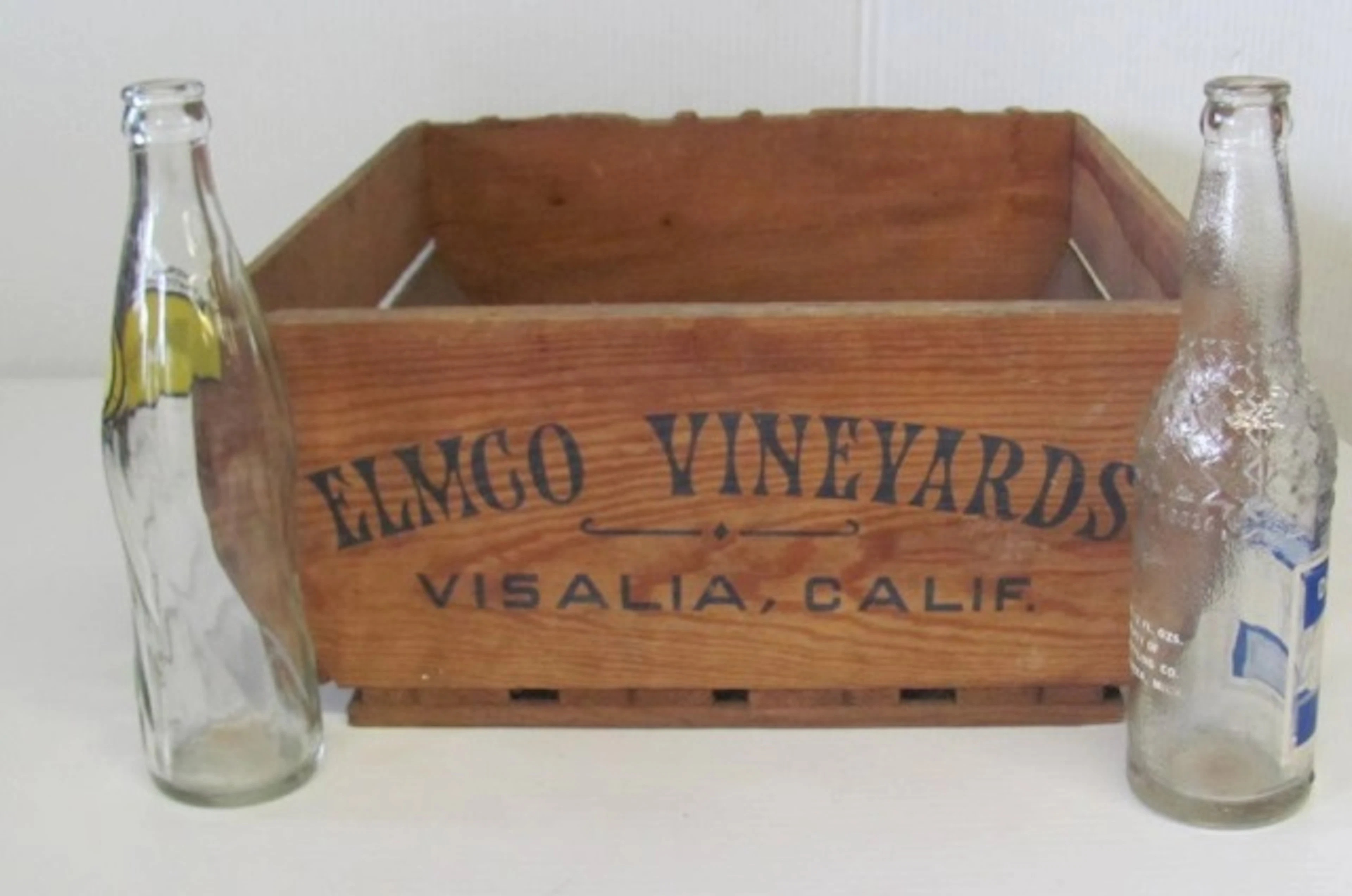 Vintage Elmgo Vineyards Visalia, Calif. Wood