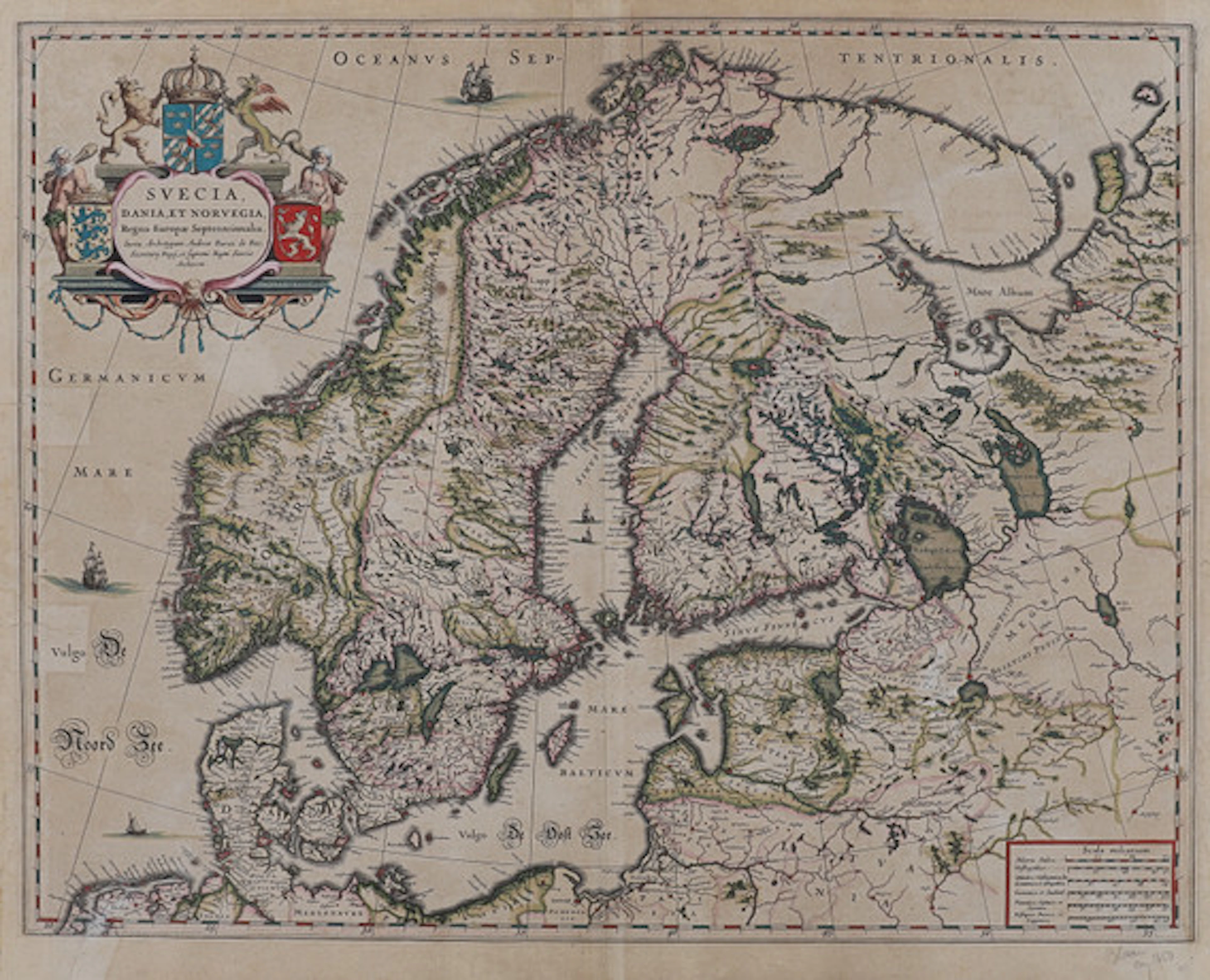 ANTIK KARTA. GRAVERAD OCH HANDKOLORERAD KA…