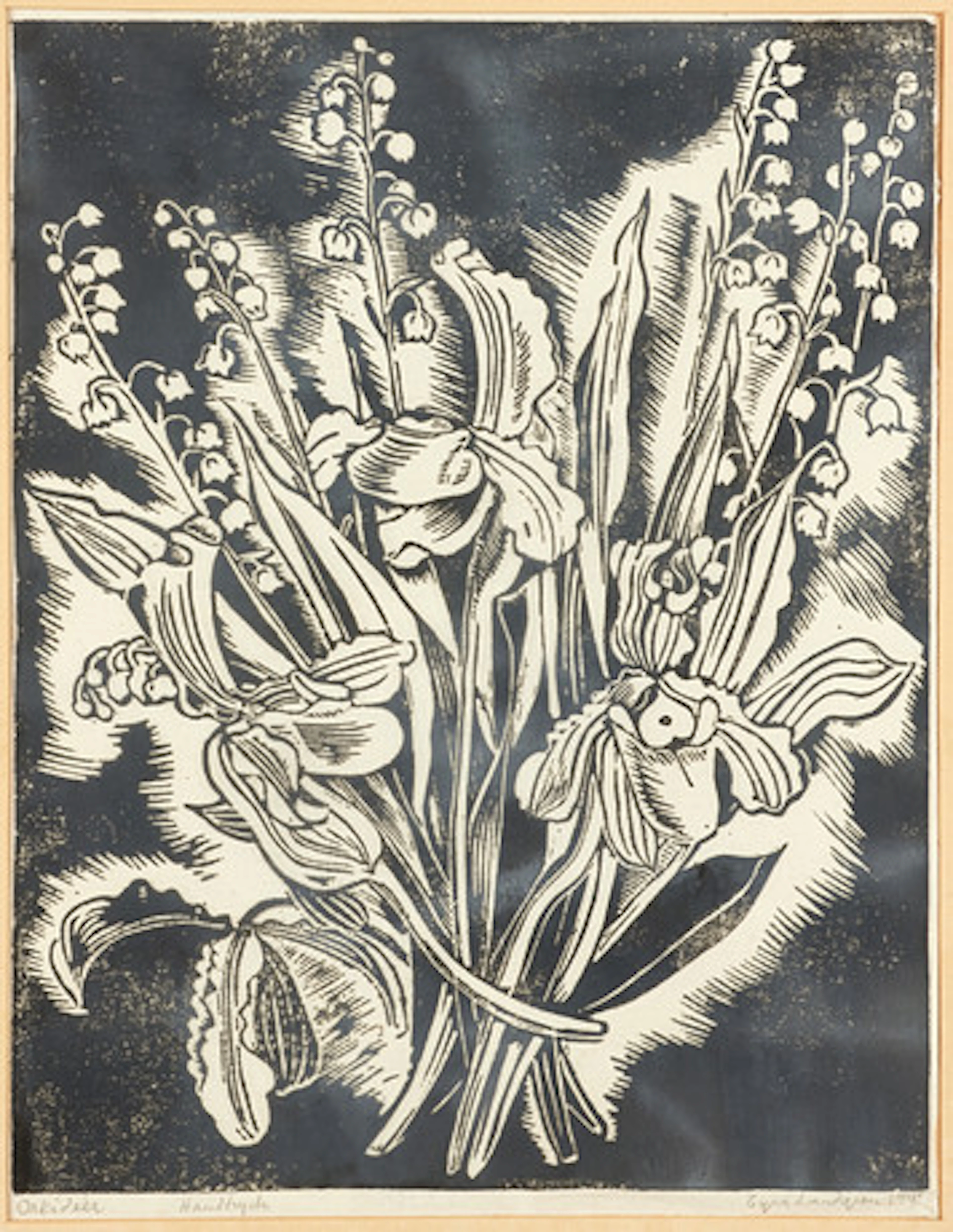 TYRA LUNDGREN (1897-1979). Orkideér, signe…
