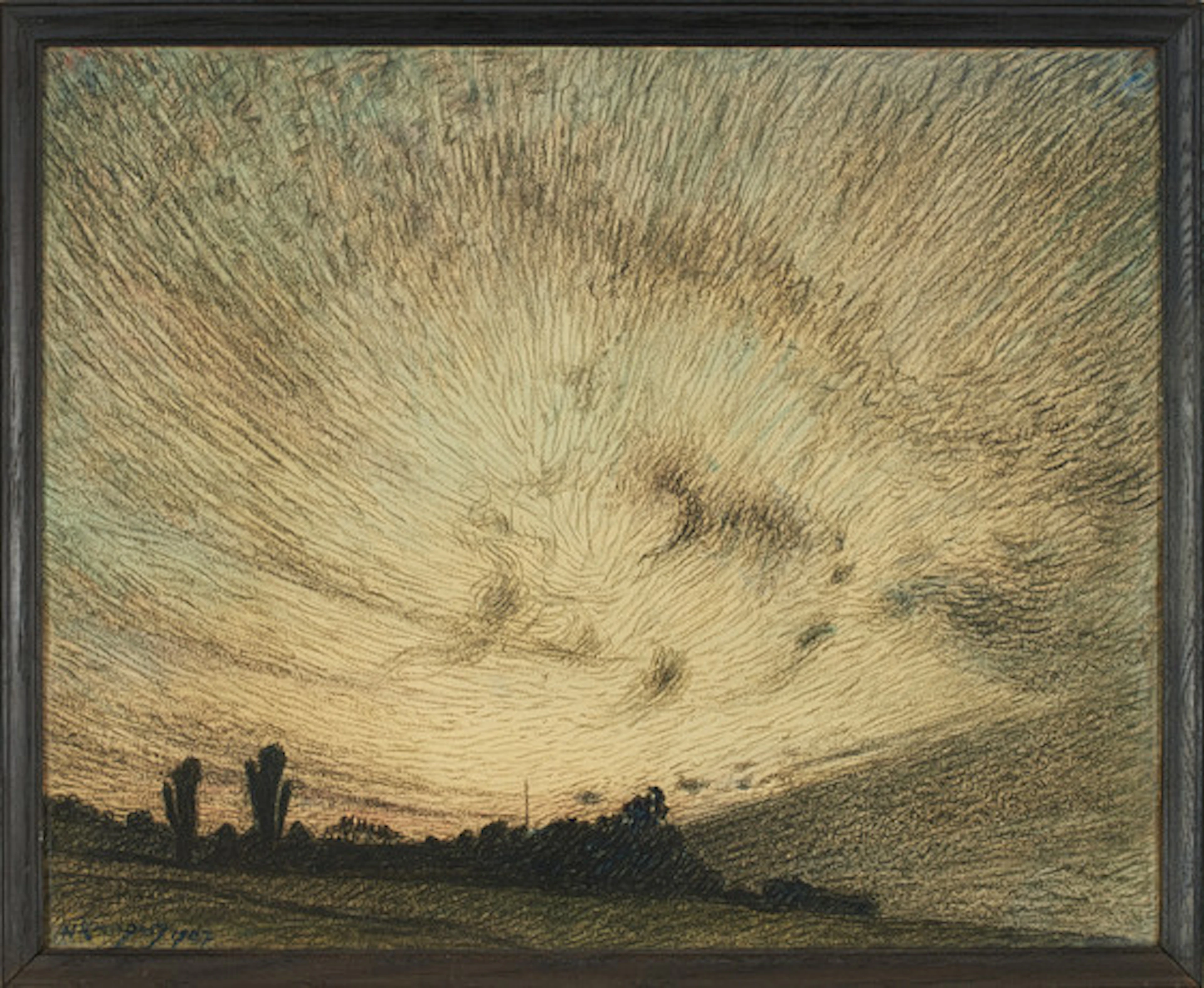 NILS KREUGER (1858-1930). "Aftonhimmel (Bå…