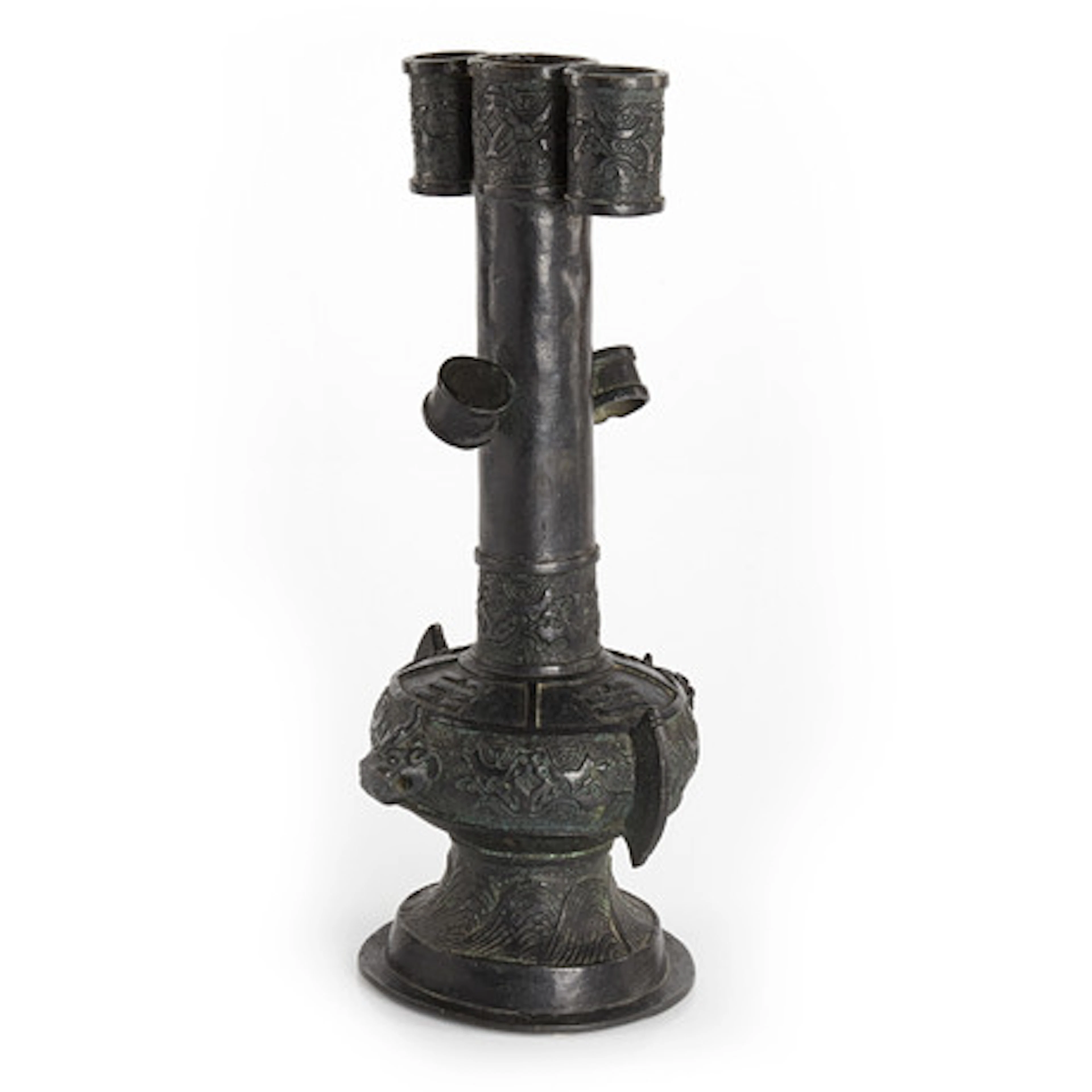 AN IMPRESSIVE CHINESE BRONZE 'ARROW' VASE,…