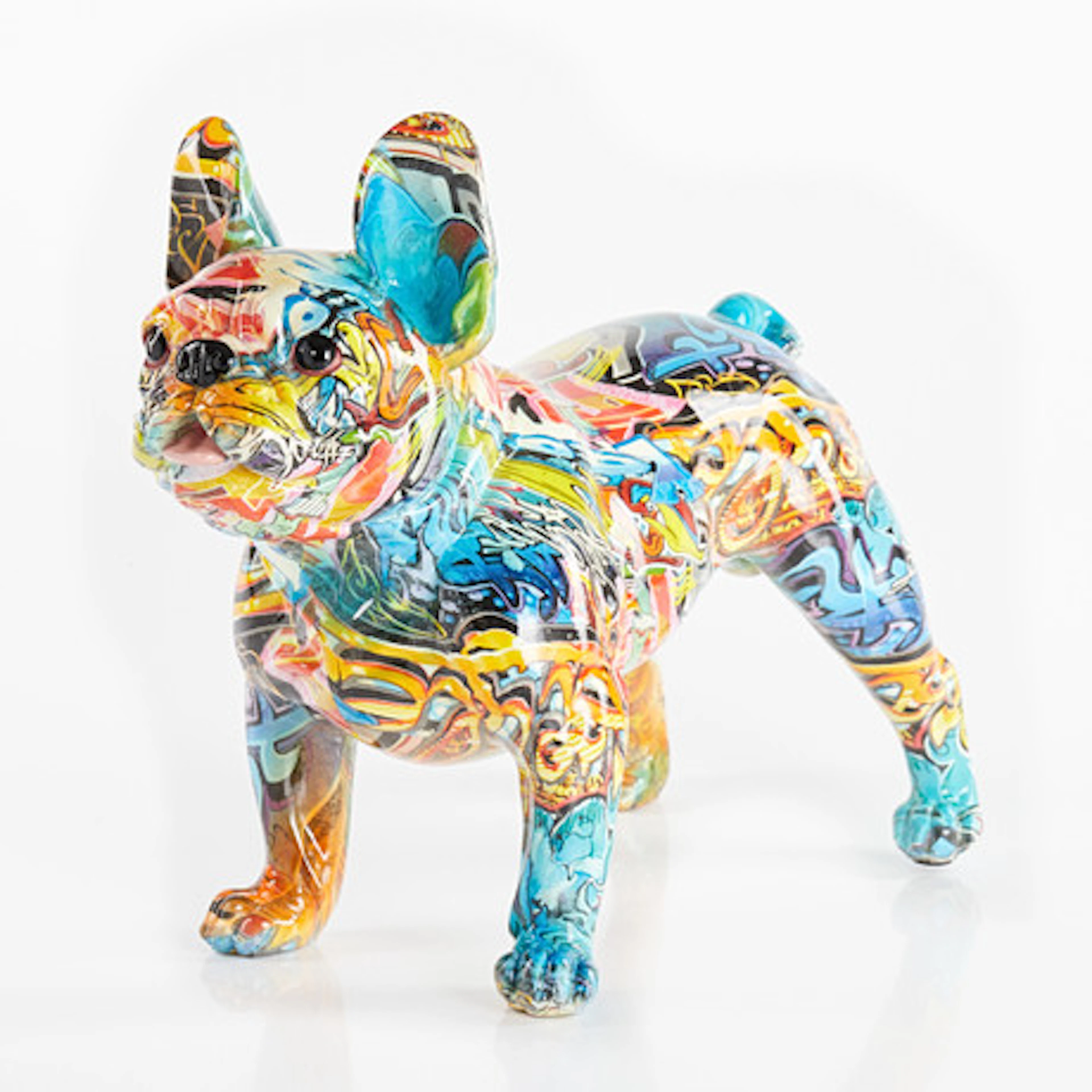 SKULPTUR, Fransk Bulldog, graffiti-dekor, …