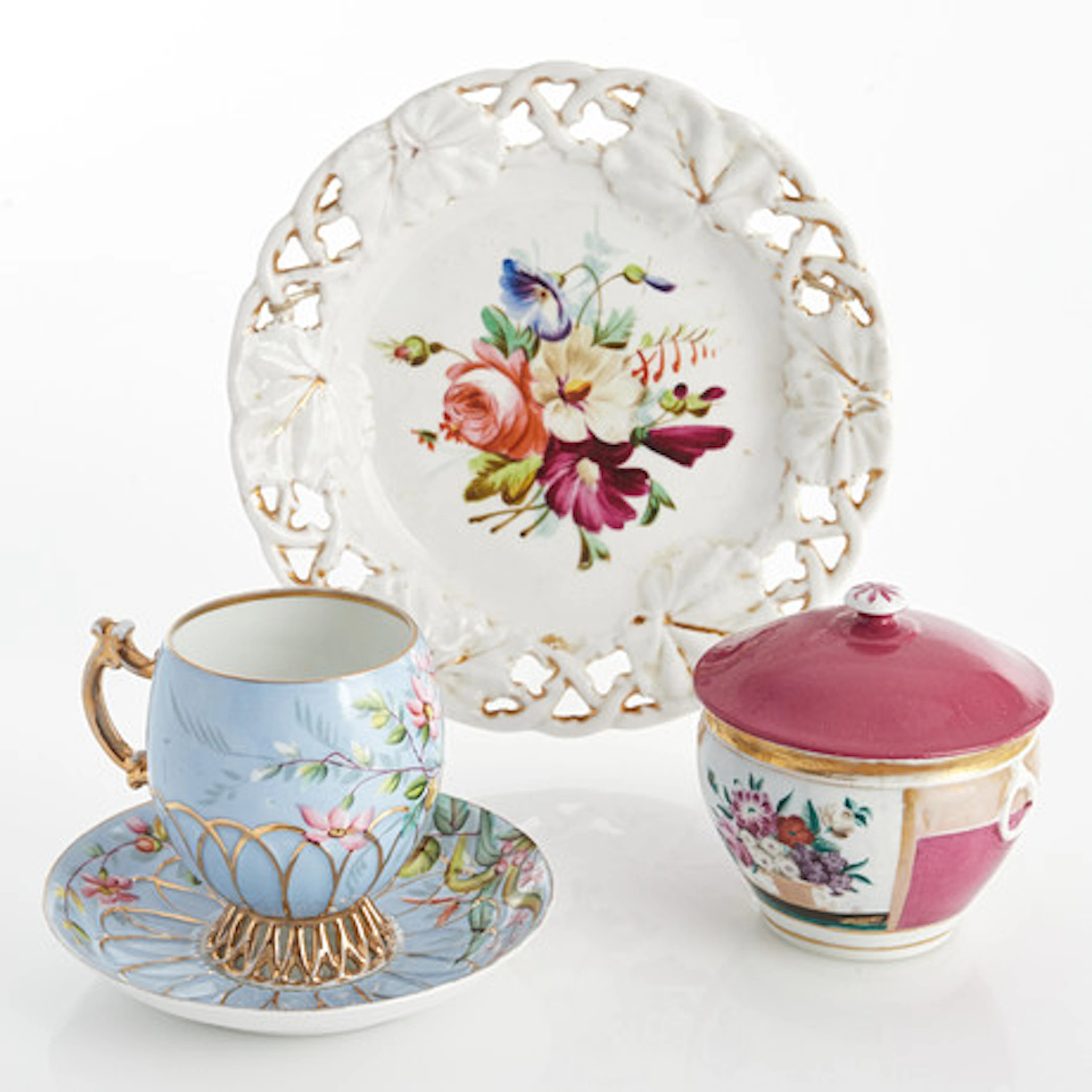 RYSKT PORSLIN, 3 delar, mestadels 1800-tal…