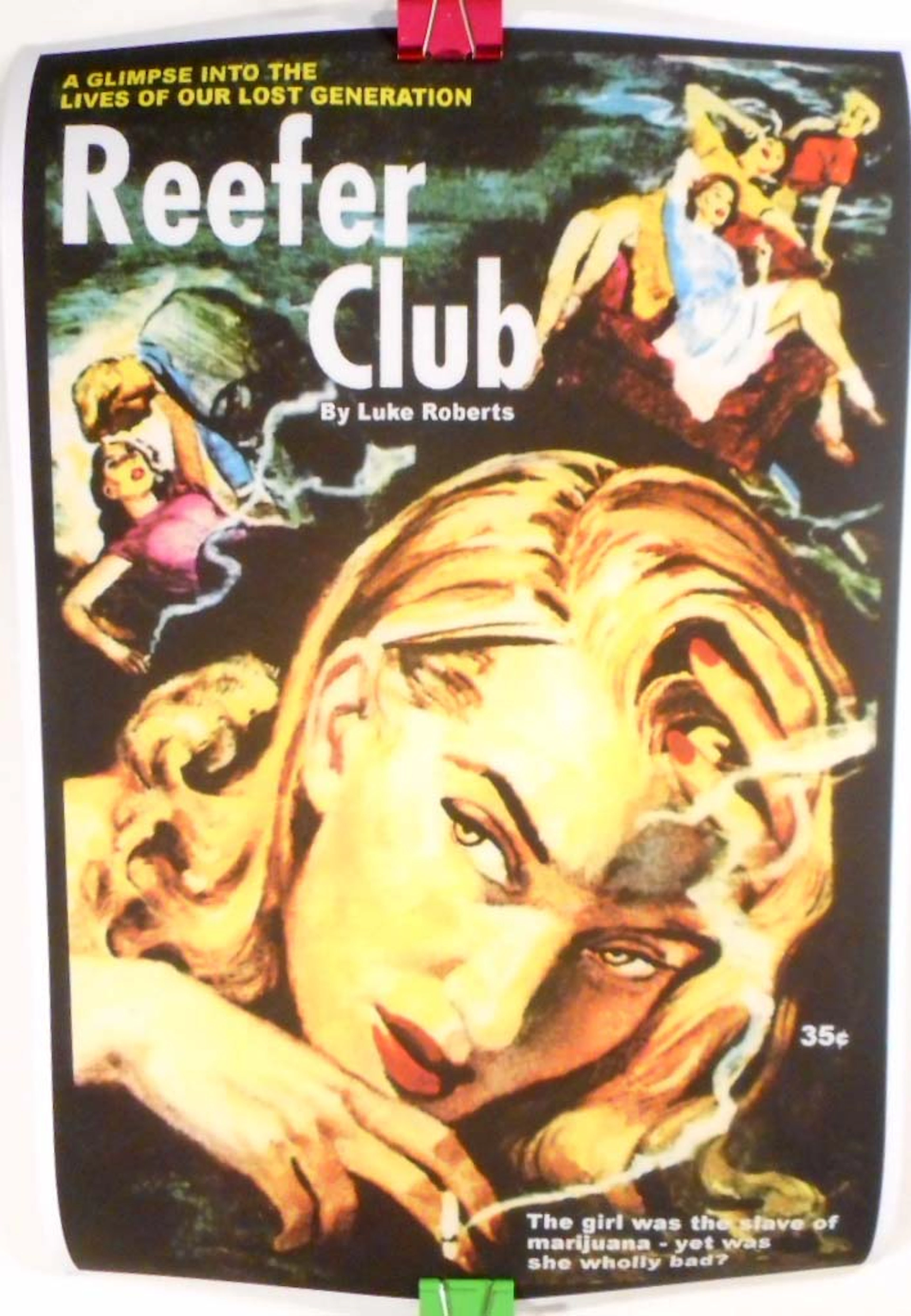 REEFER CLUB PULP NOVEL RETRO ART POSTER PRINT