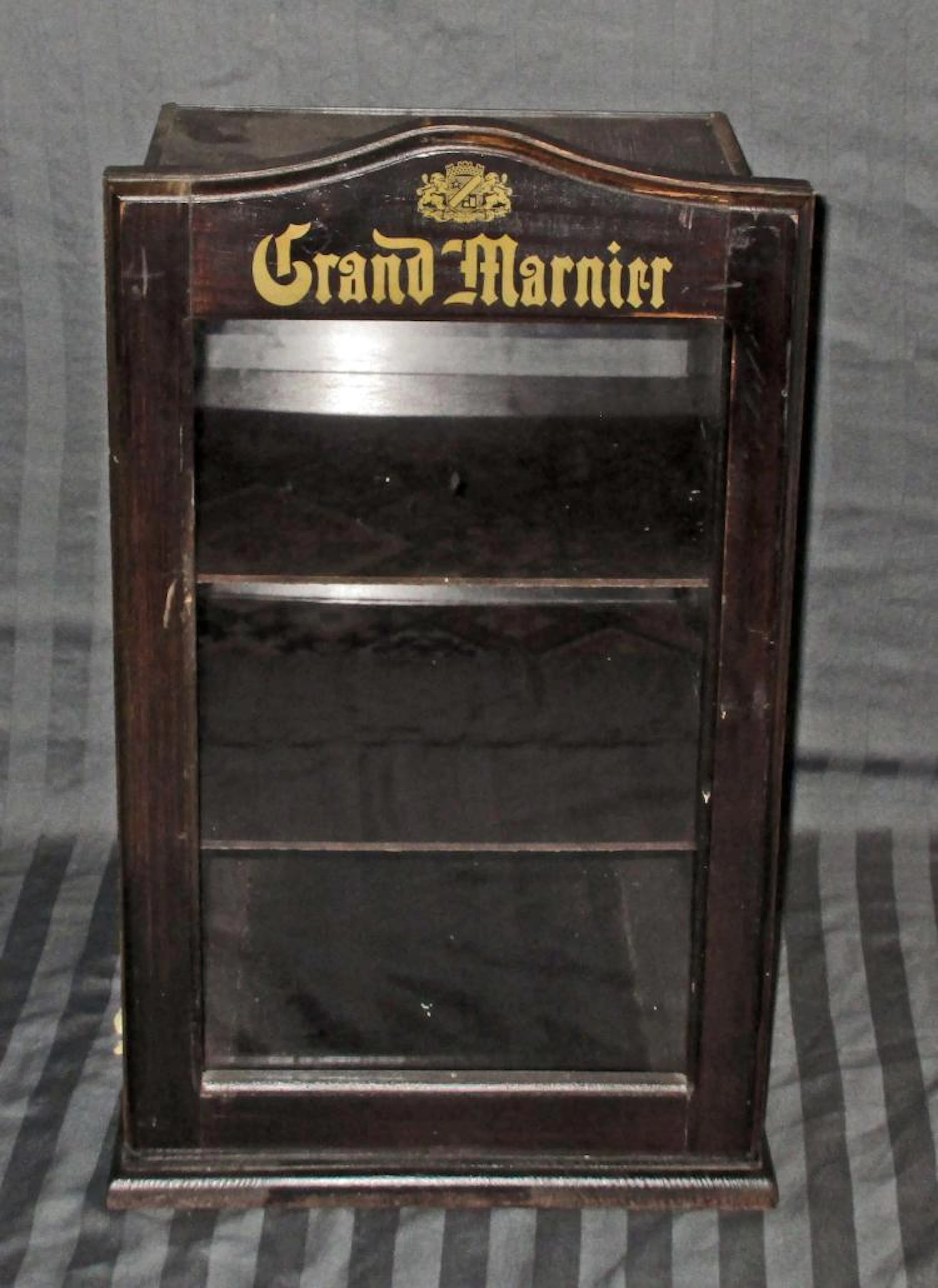 ANTIQUE GRAND MARNIER HARMONICA STORE COUNTER TOP DISPLAY CABINET