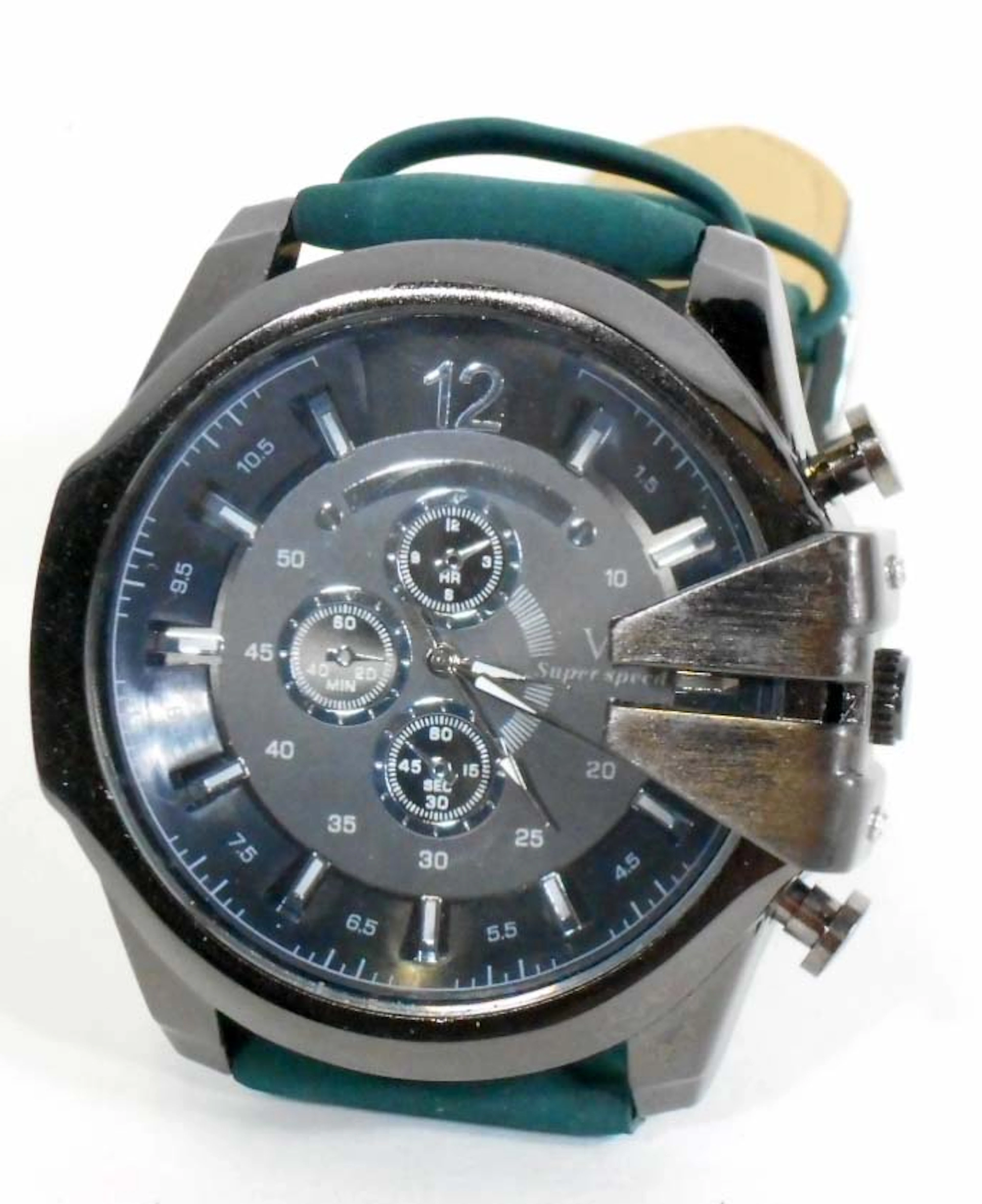 V6 BLACK BIG FACE ANALOG WRIST WATCH
