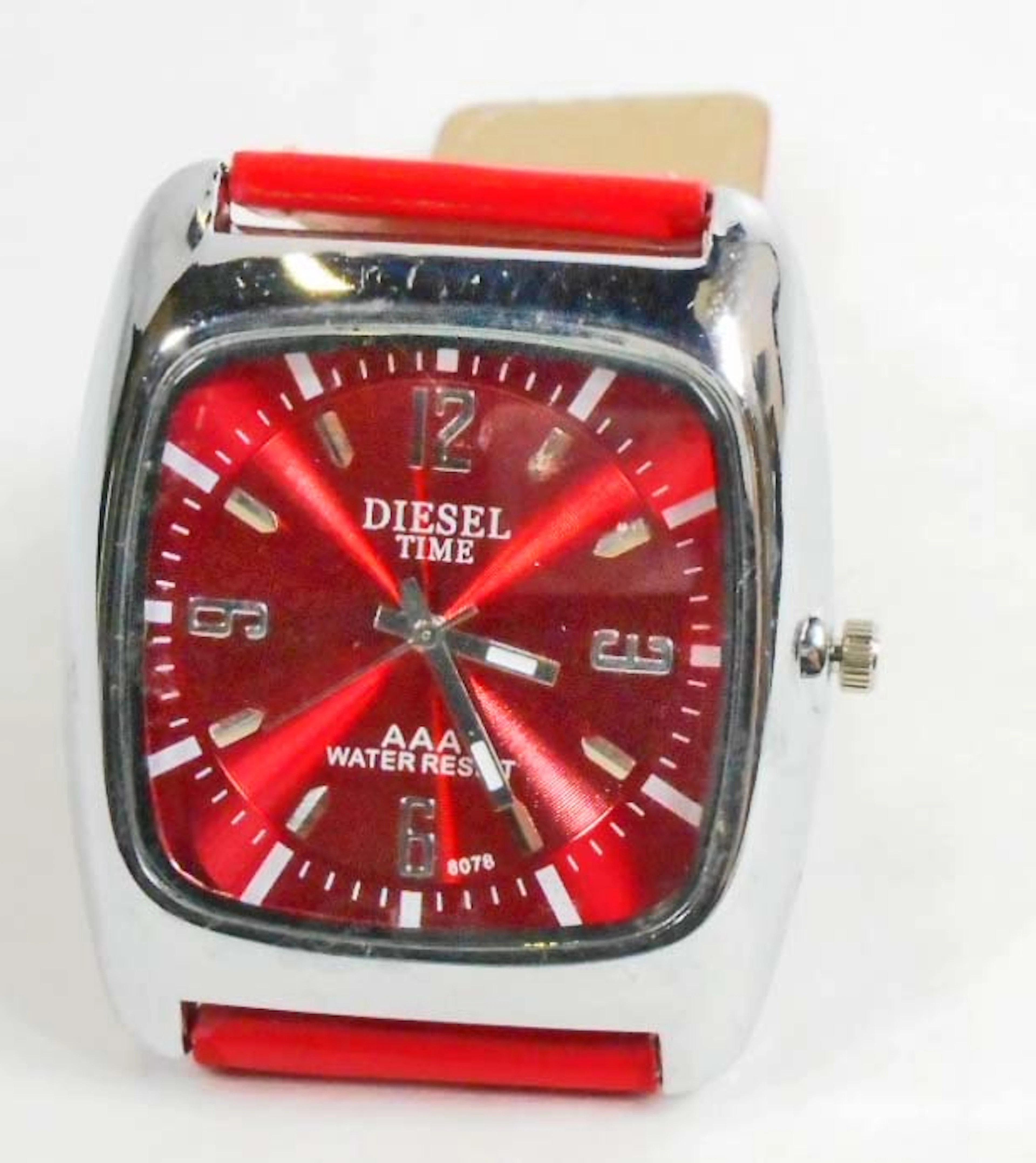 MENS RED WRIST WATCH DIESEL TIME WATER RESIST