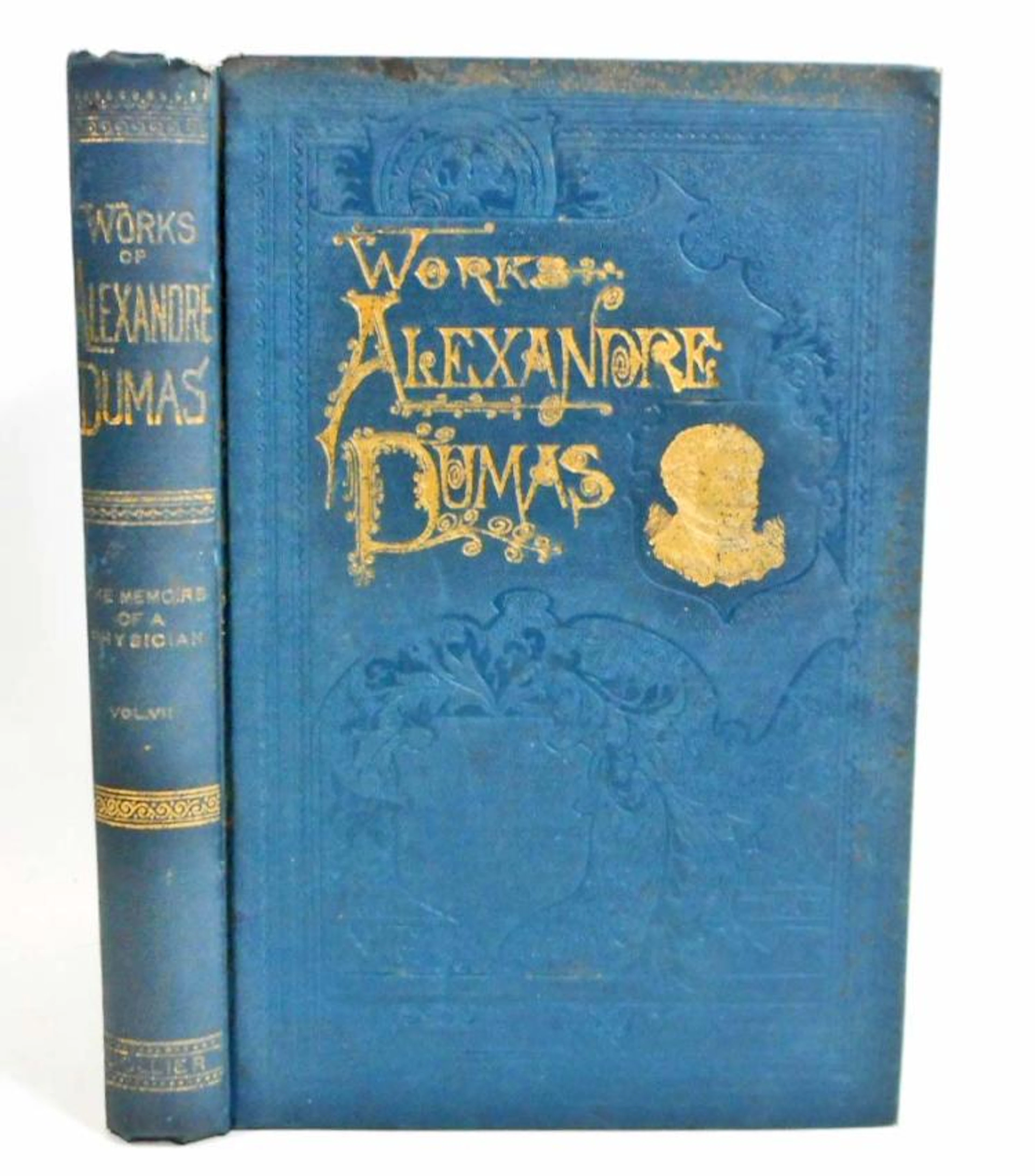 1893 "WORKS OF DUMAS VOLUME SEVEN" HARDCOVER ANTIQUE BOOK