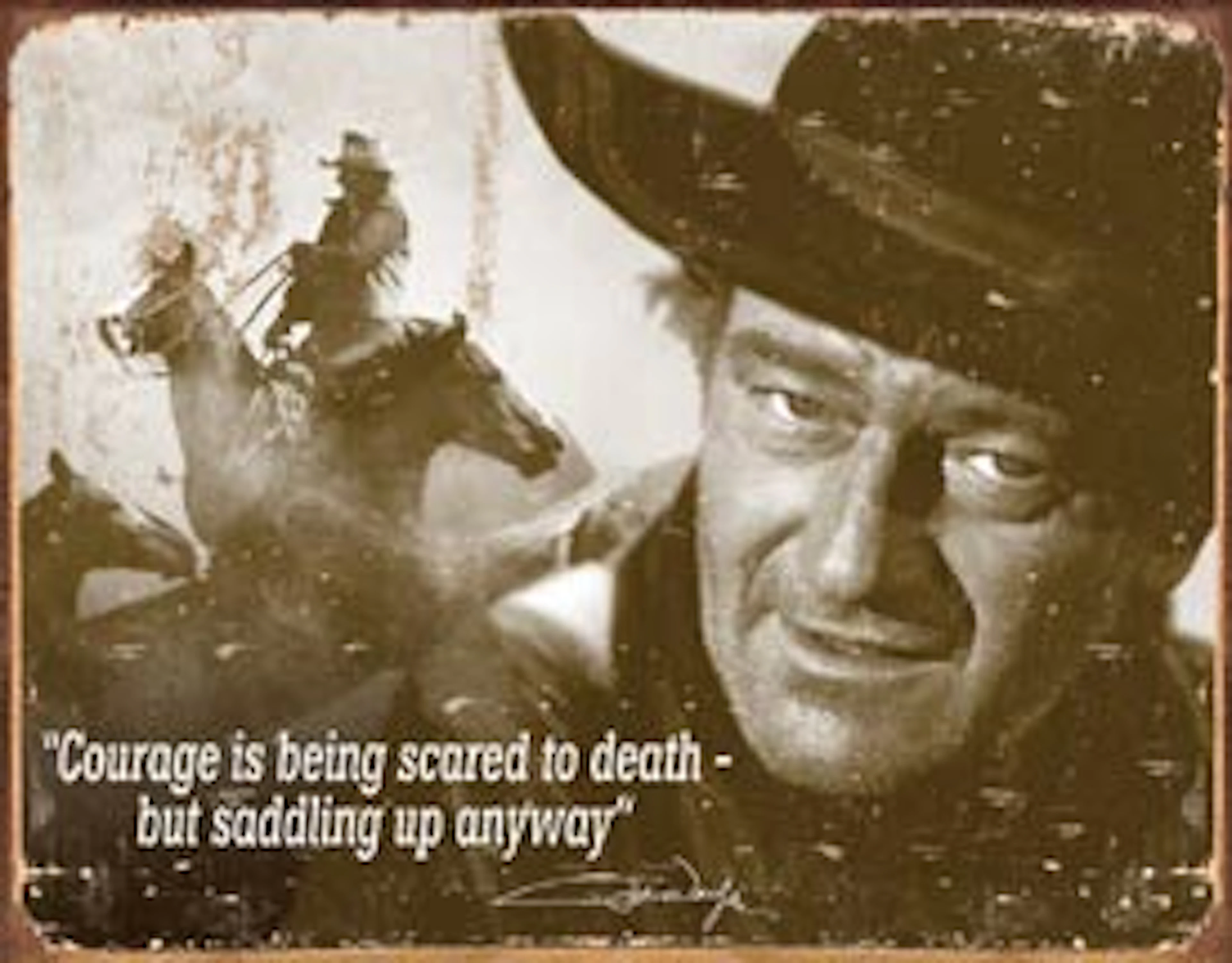 JOHN WAYNE METAL SIGN 12.5" X 16"