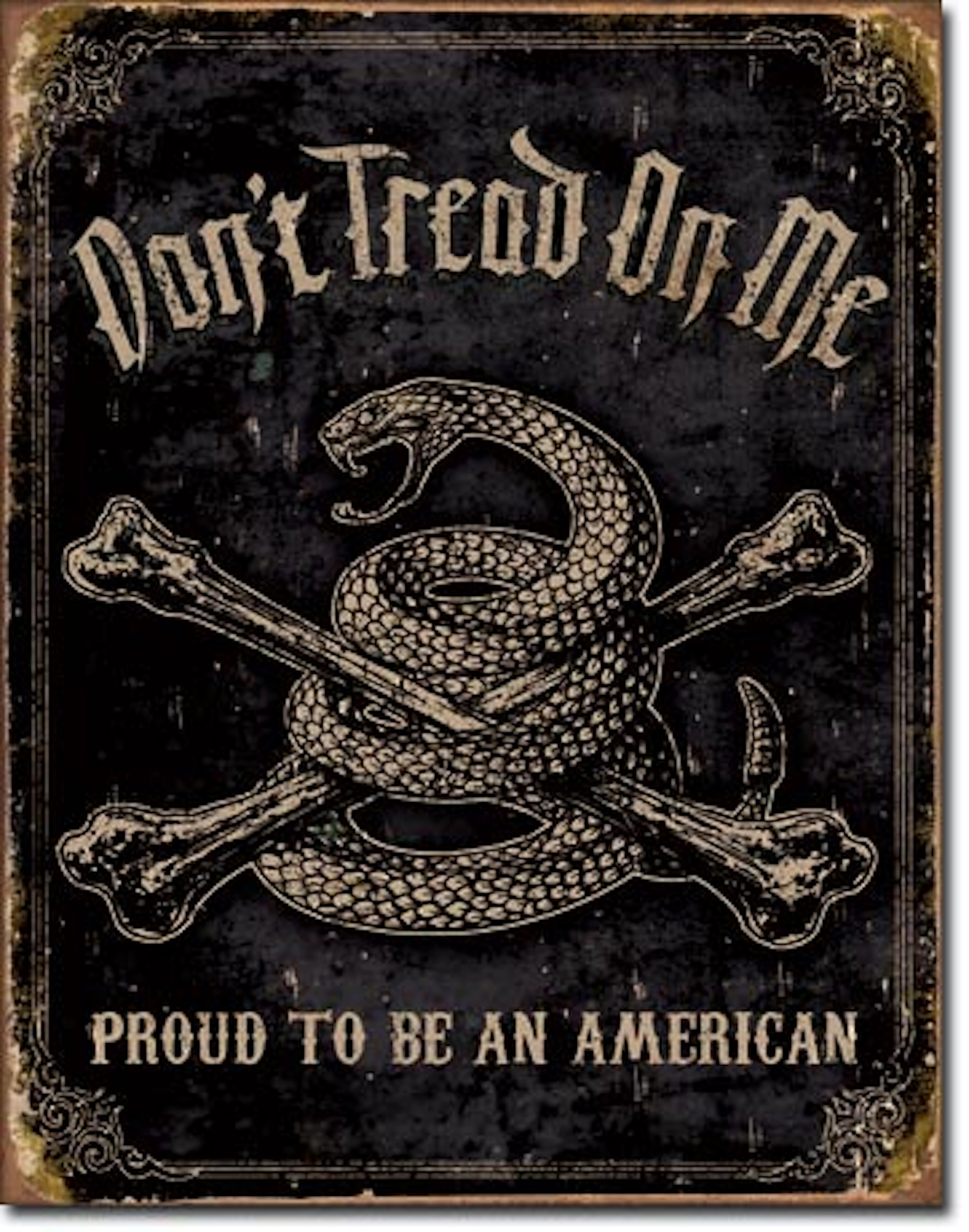 DONT TREAD ON ME METAL SIGN 12.5" X 16"