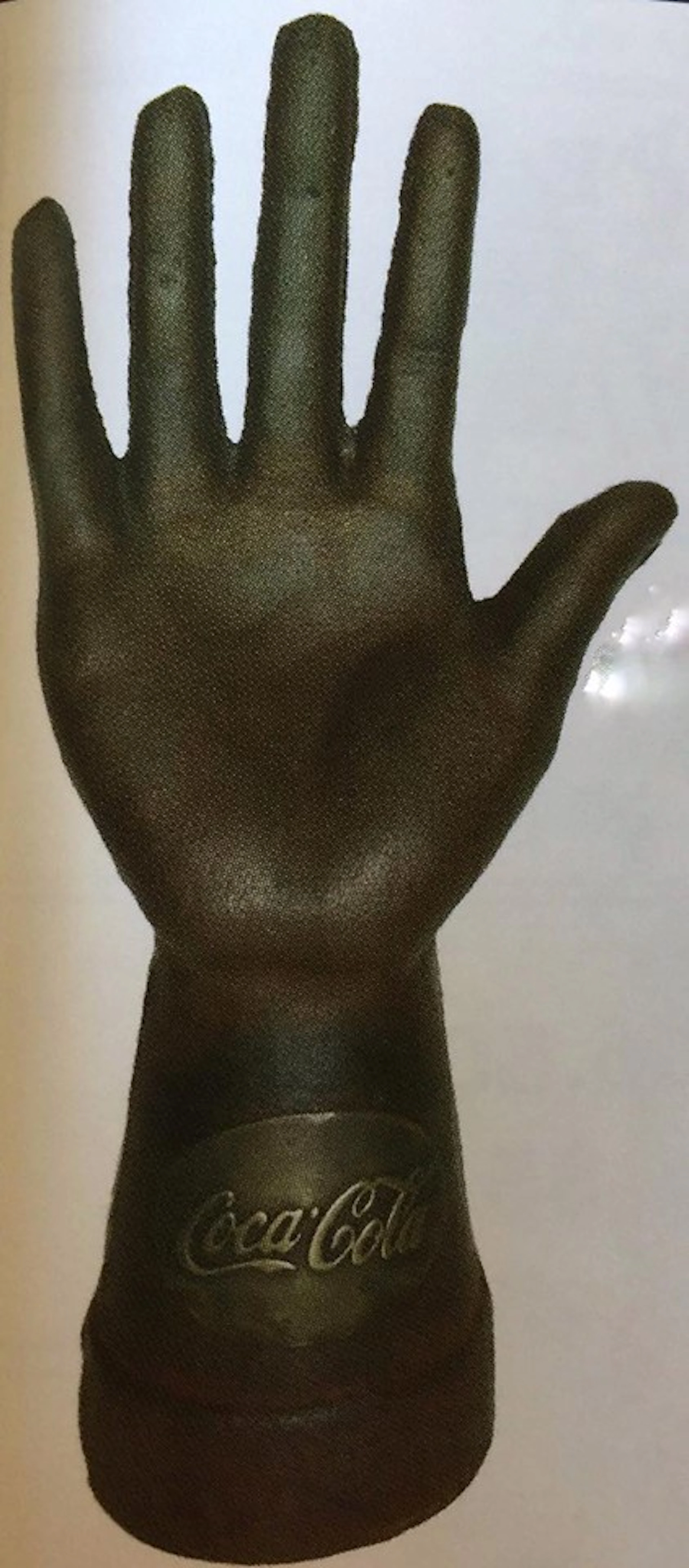 COCA COLA COUNTER TOP CAST IRON HAND DISPLAY - 8.75" TALL