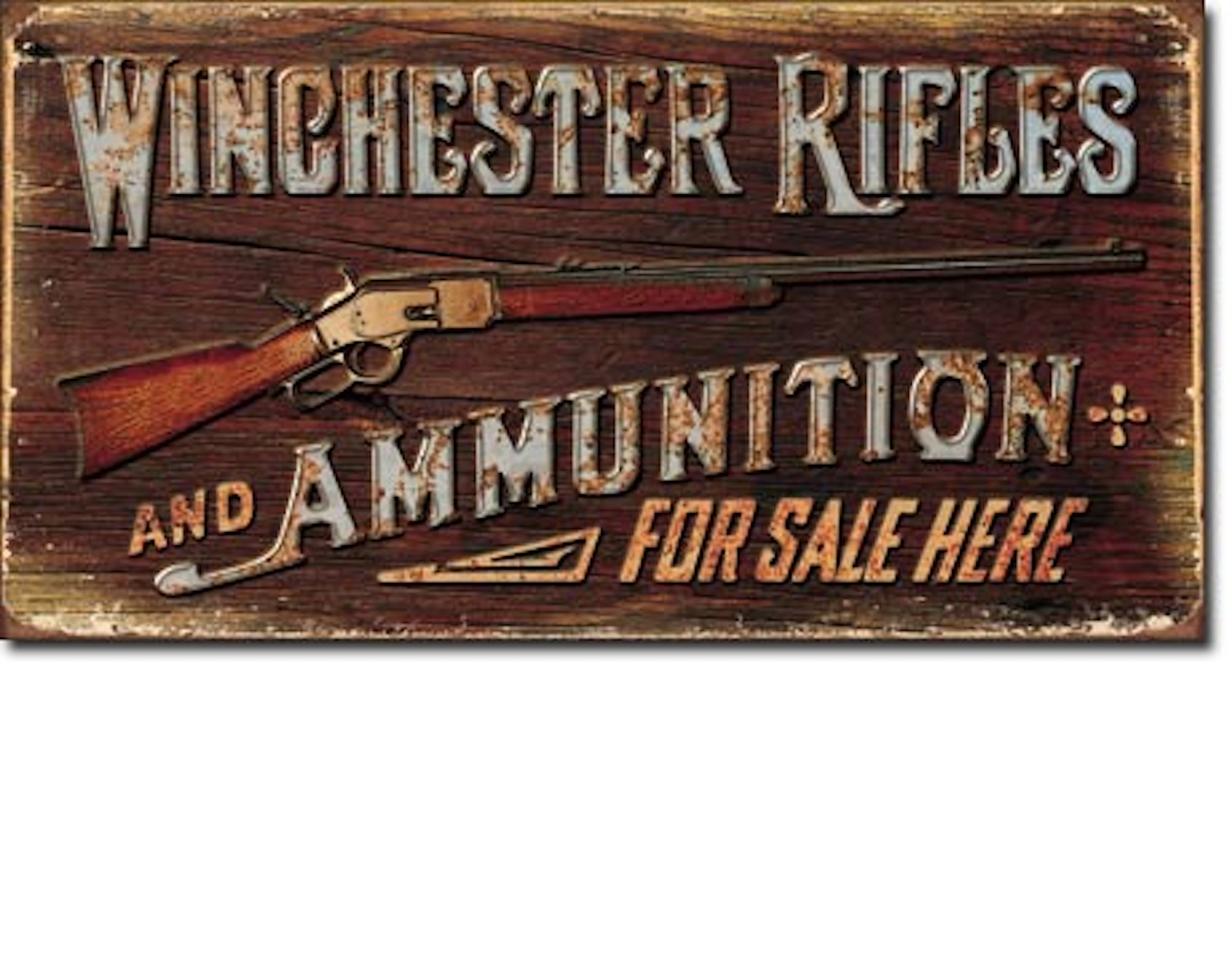 WINCHESTER METAL SIGN 8.5" X 16"