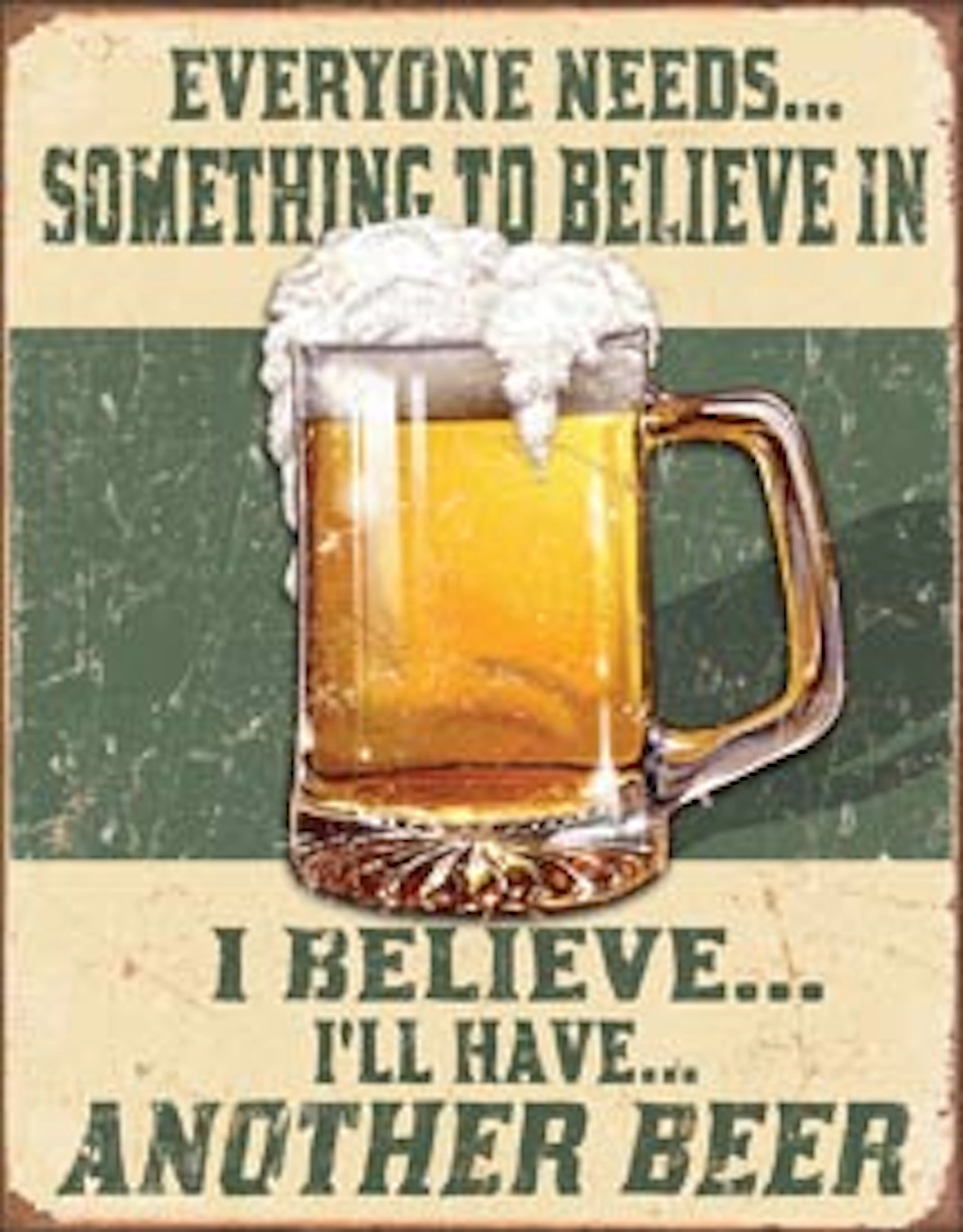 BEER METAL SIGN 12.5" X 16"