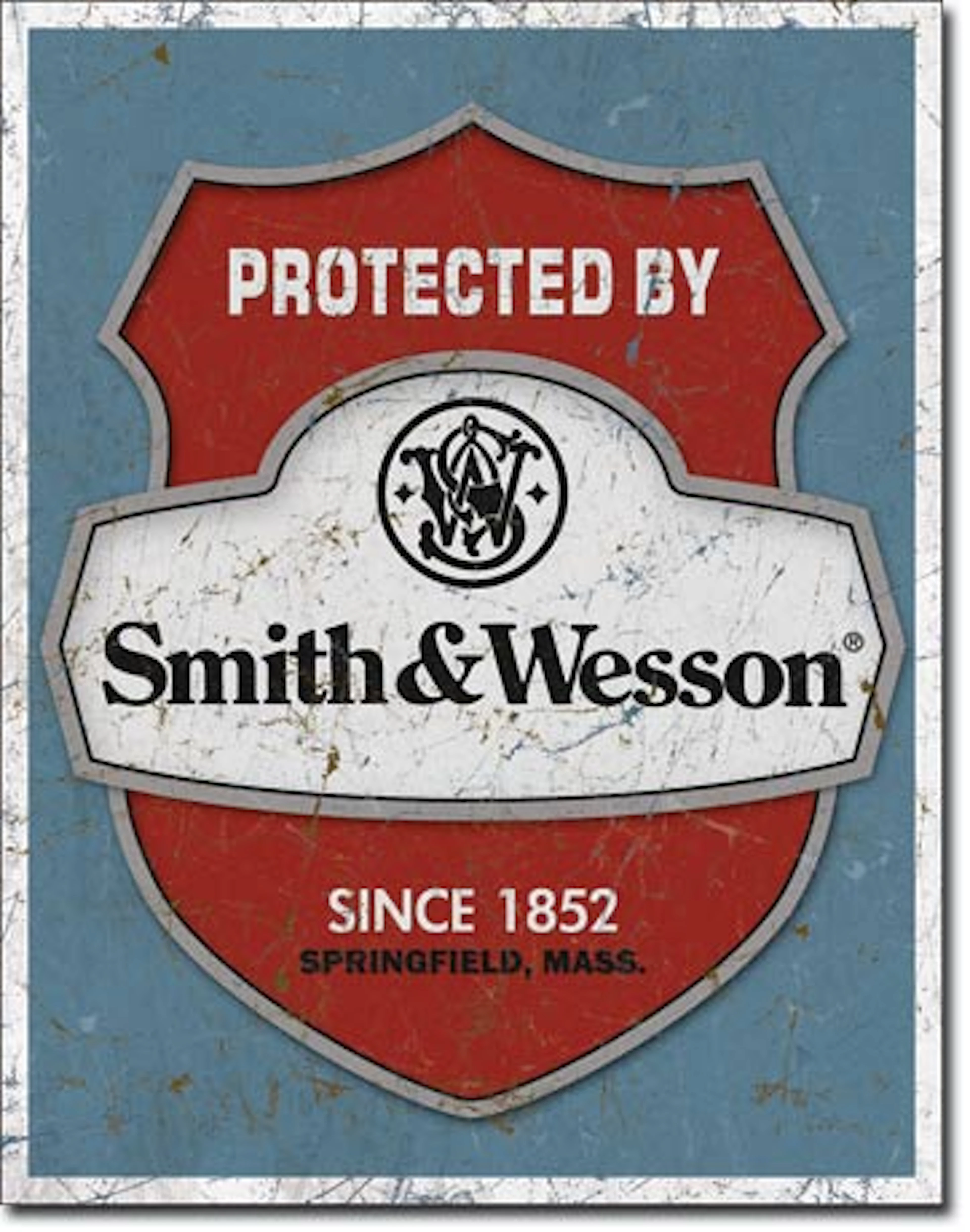 SMITH AND WESSON METAL SIGN 12.5" X 16"