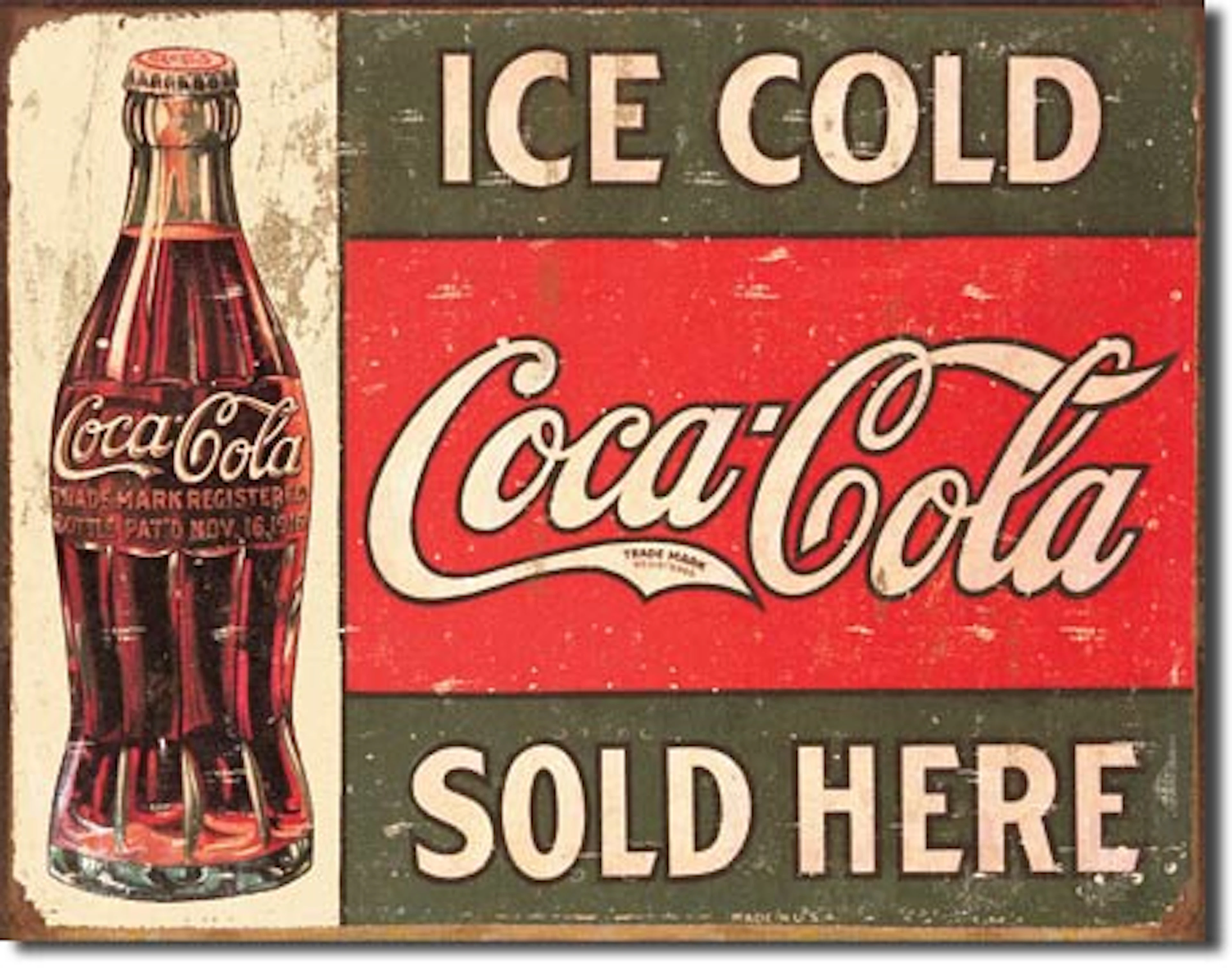 COCA COLA METAL SIGN 12.5" X 16"