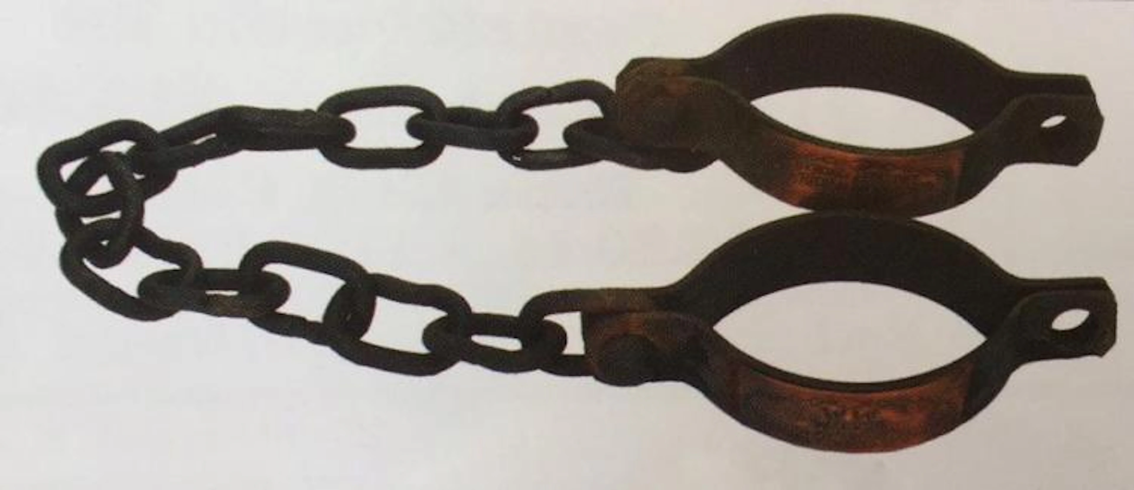 WILBER SLAVE SELLER CAST IRON HANDCUFFS