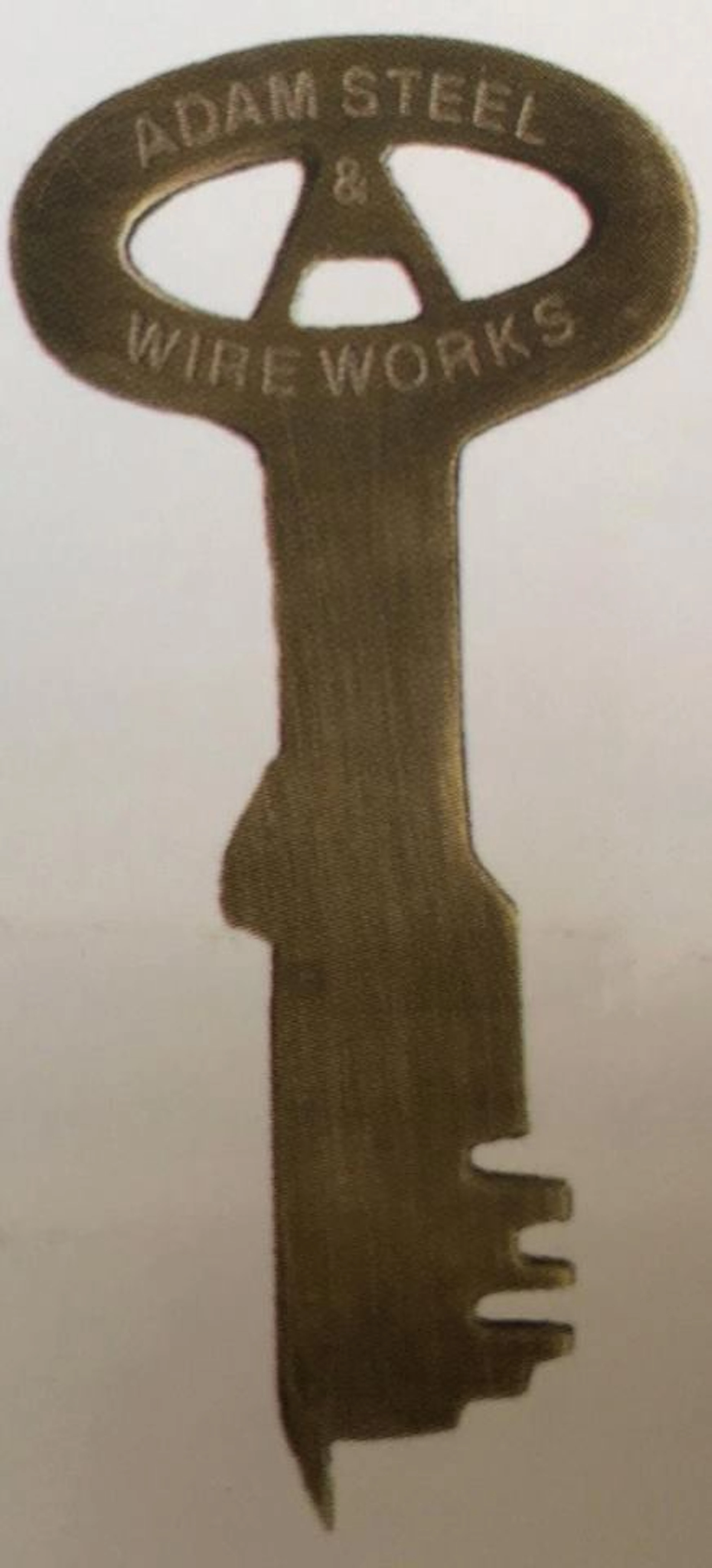 ADAM STEEL AND WIREWORKS SOLID BRASS JAILHOUSE KEY - 5.5" LONG