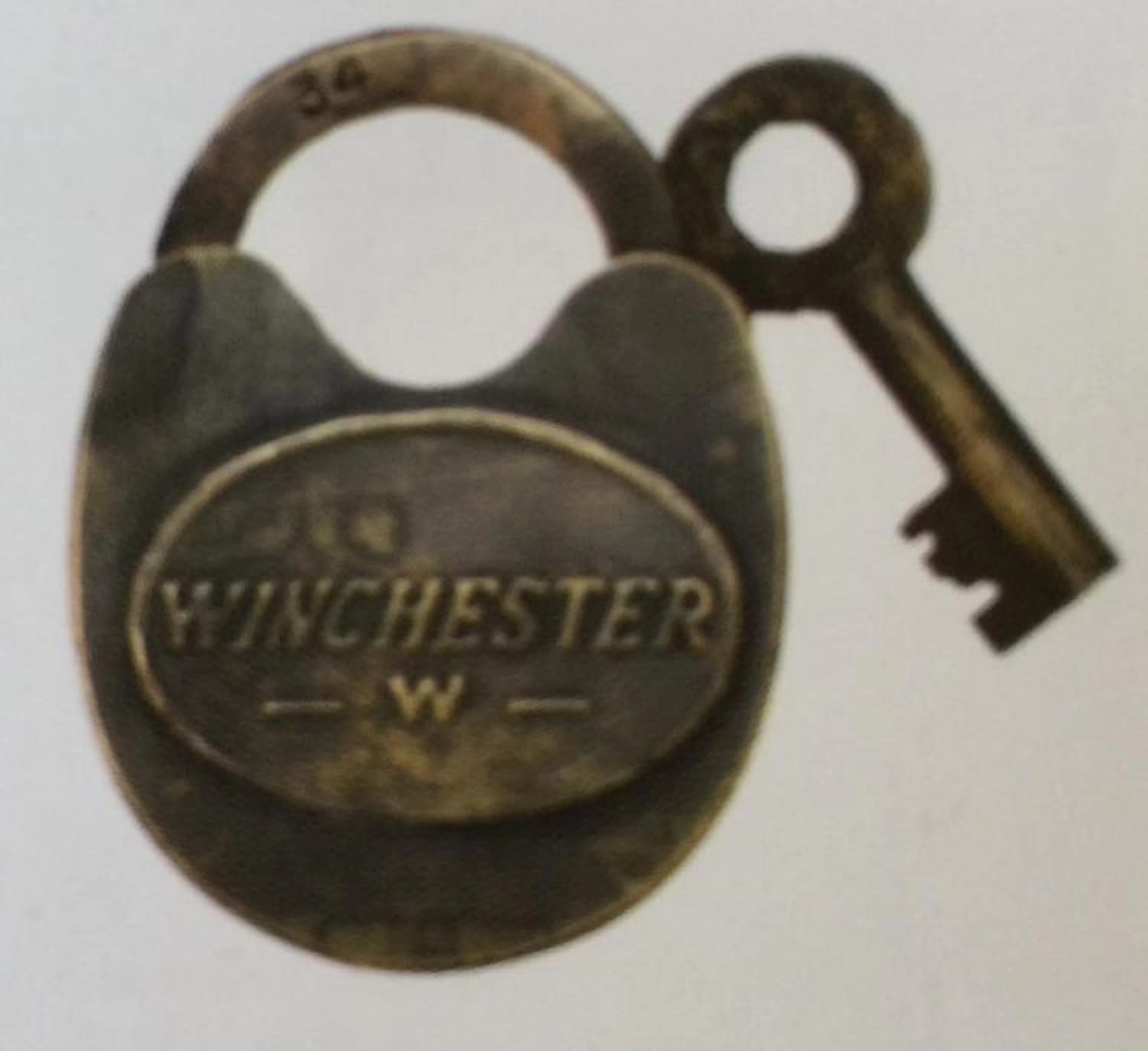 WINCHESTER SOLID BRASS PADLOCK W/ KEYS - 2.5" X 3"